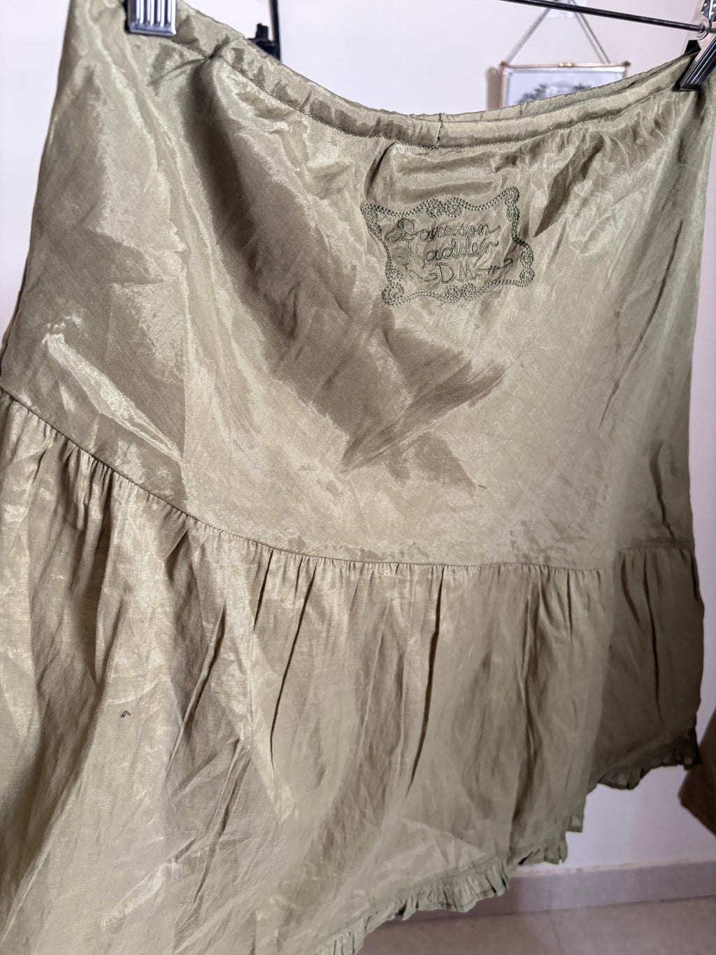 DAMSON MADDER Evelyn Sheer Skirt - Olive