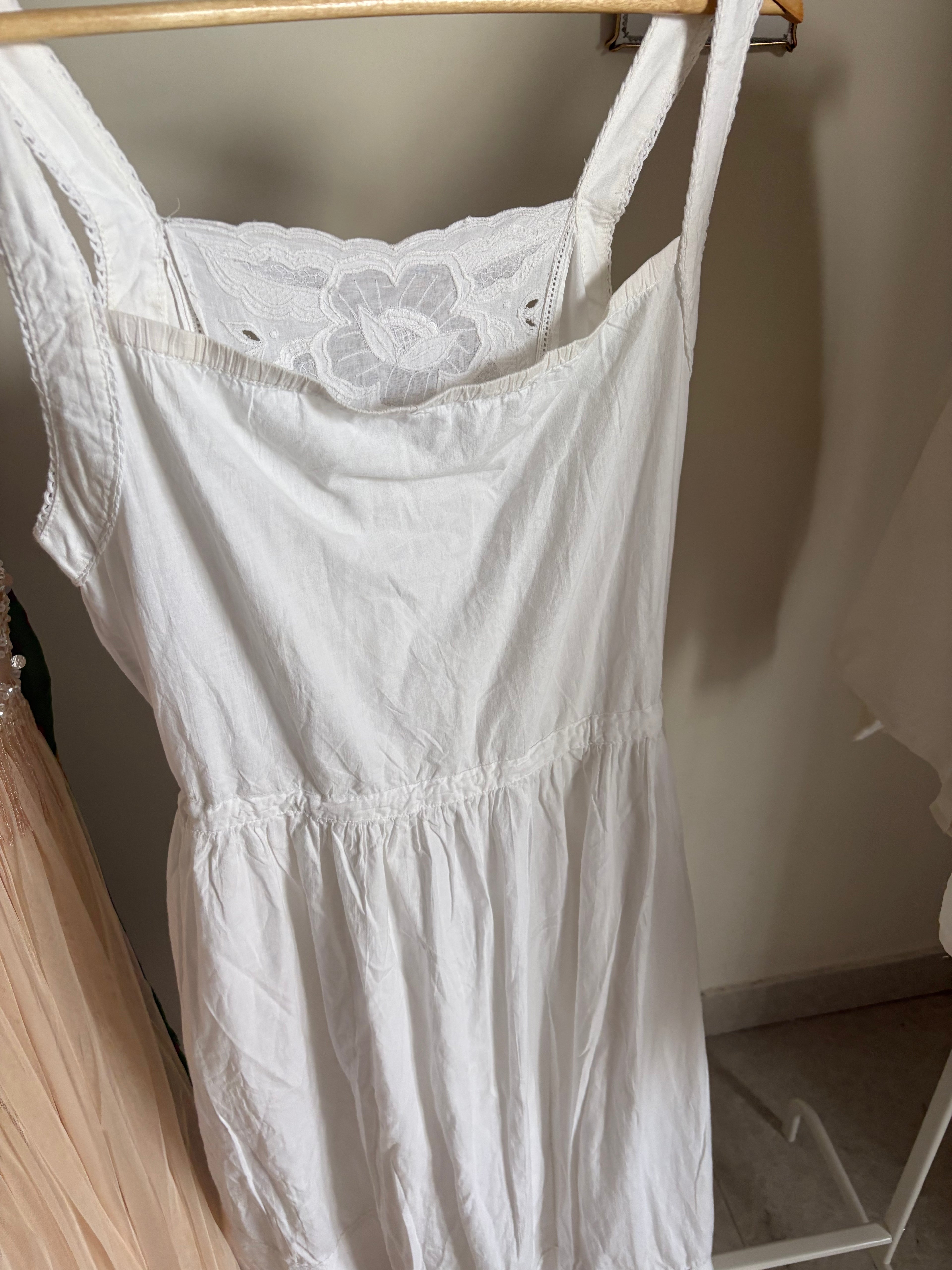 COTTON EMBROIDERED PINAFORE DRESS M/L