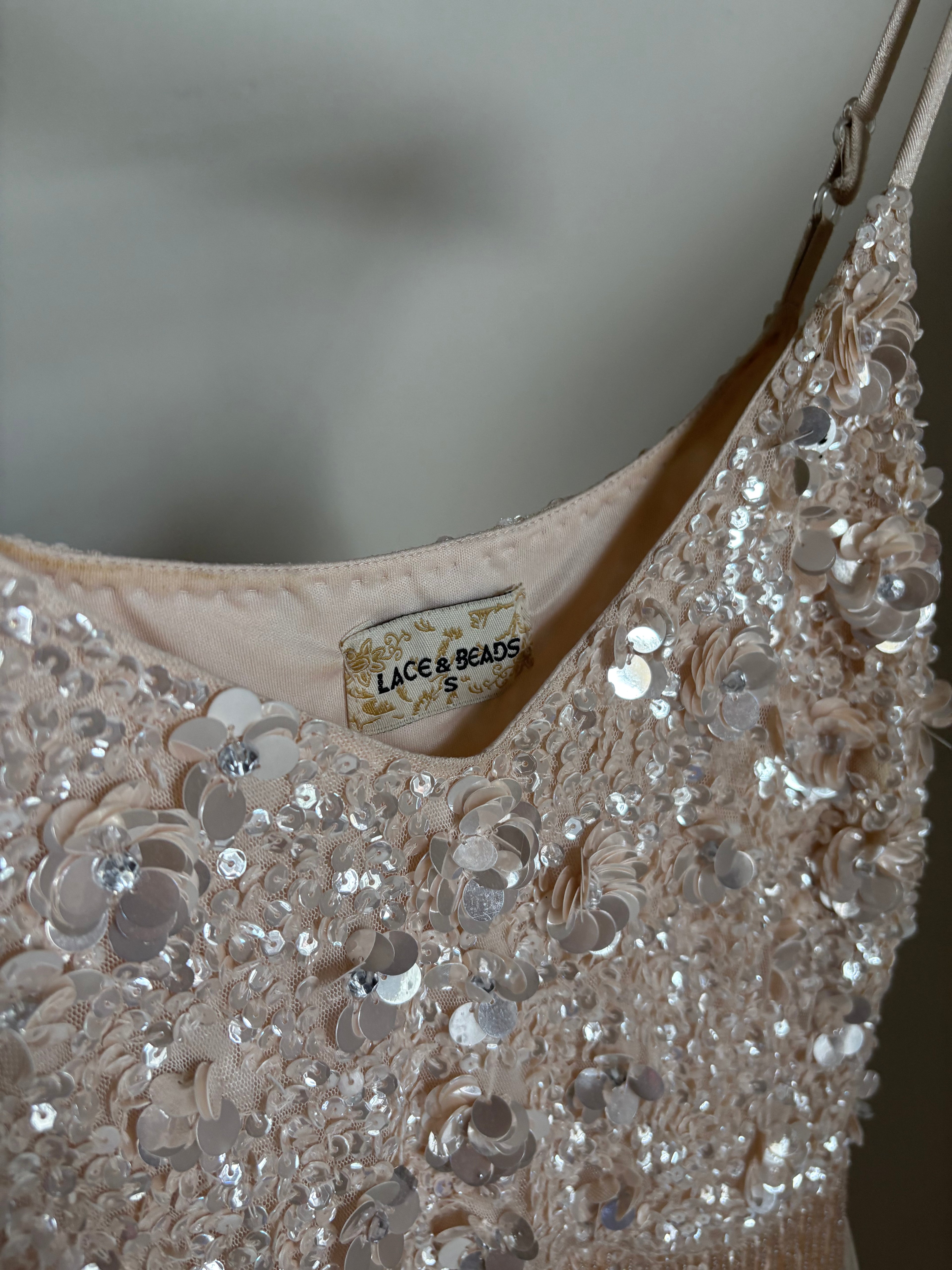 Lace & Beads Cocktail dress / Party dress S