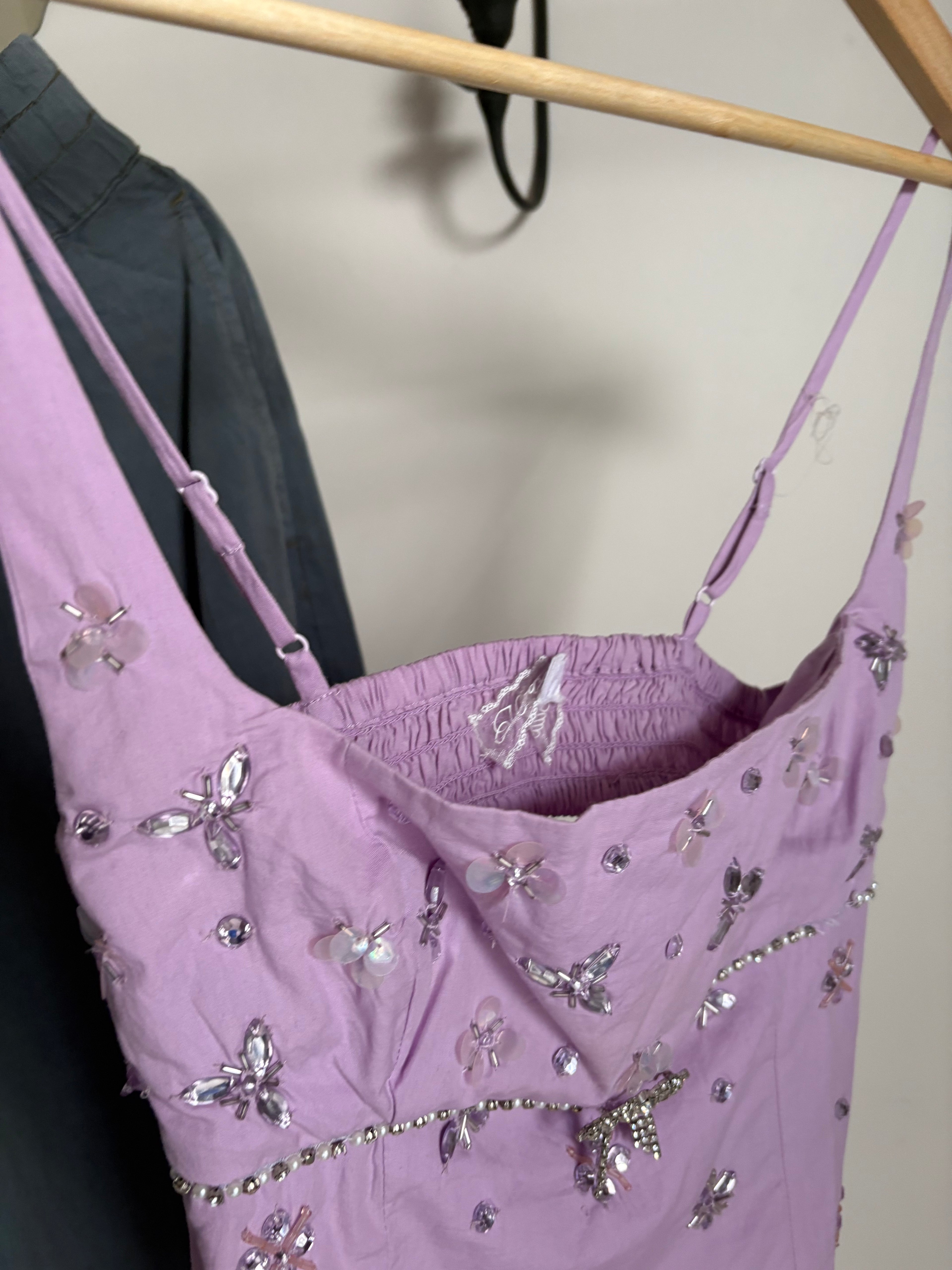 Urban Outfitters Kimchi Blue Dorothy Embellished Open-Back Apron Tank Top
