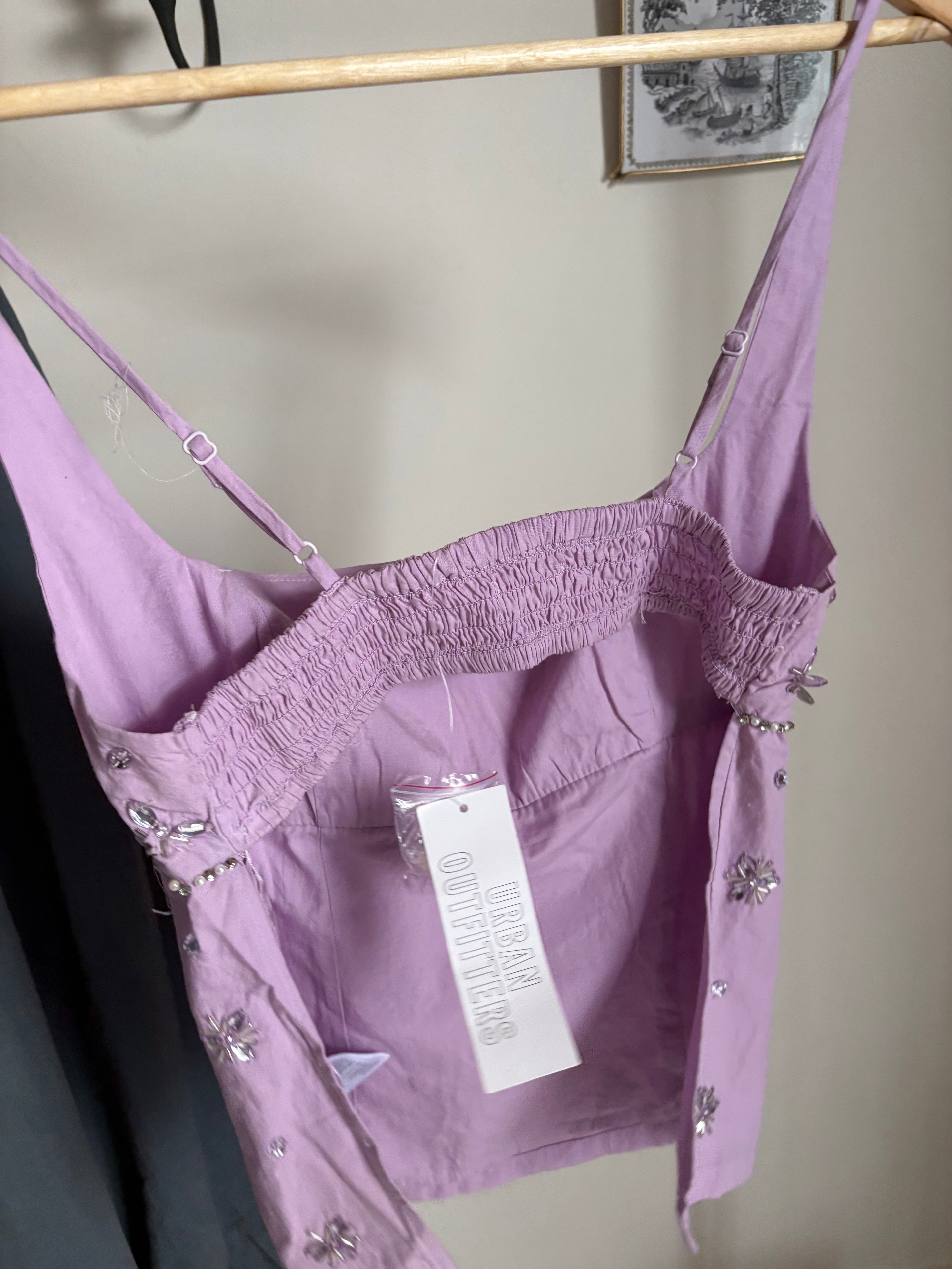 Urban Outfitters Kimchi Blue Dorothy Embellished Open-Back Apron Tank Top