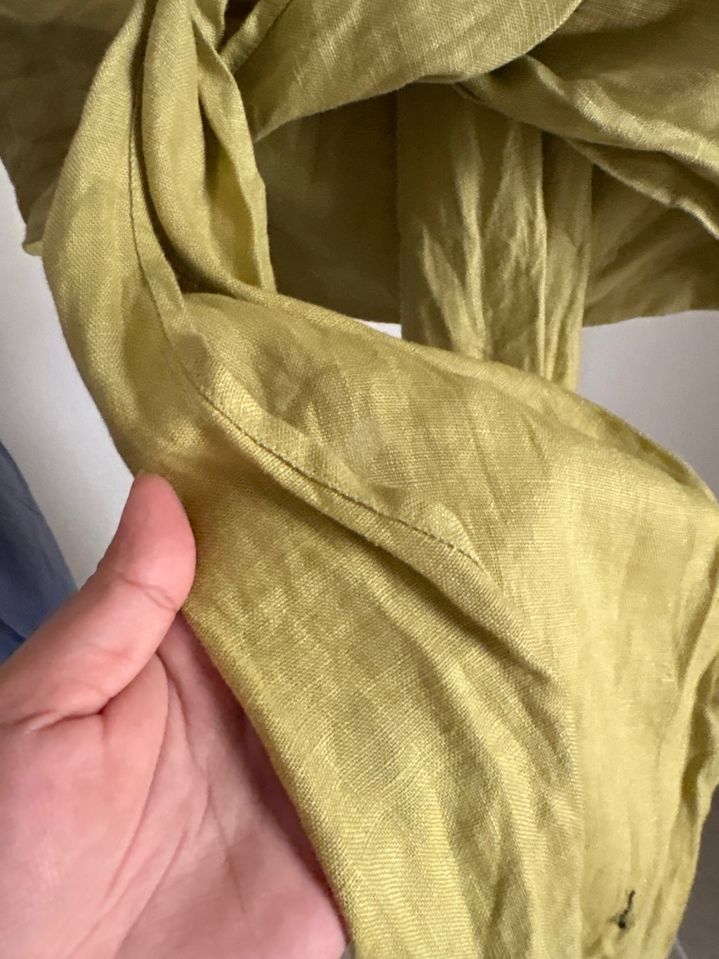 GREEN TIE LINEN TUBE TOP S
