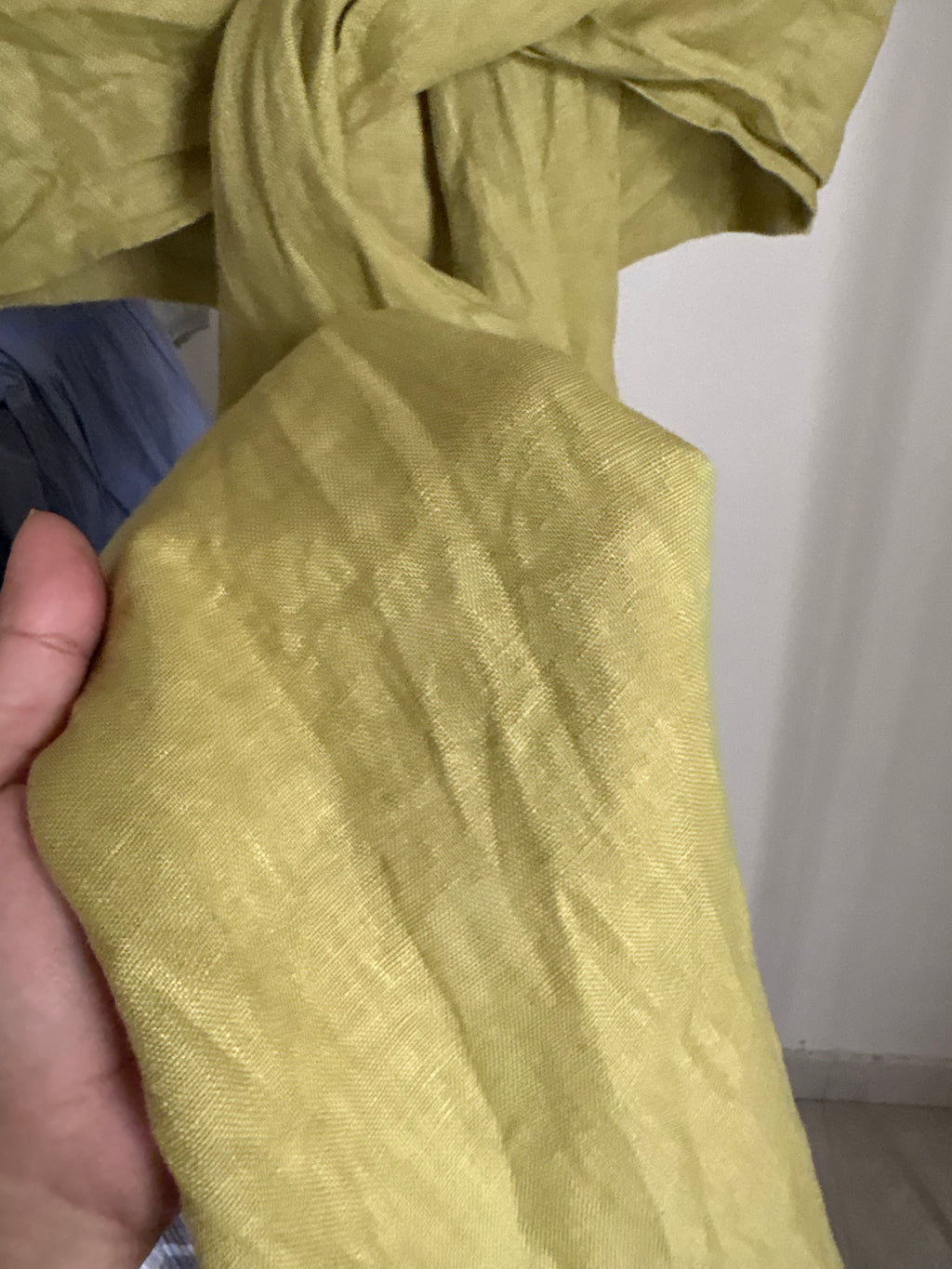 GREEN TIE LINEN TUBE TOP S