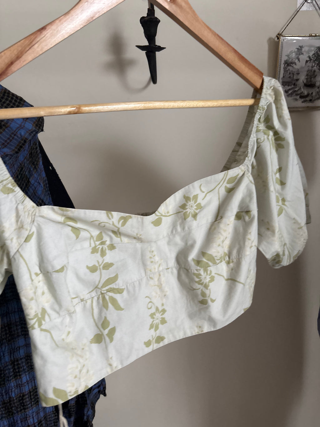 TIMELESS LONDON GREEN FLORAL TOP UK 10
