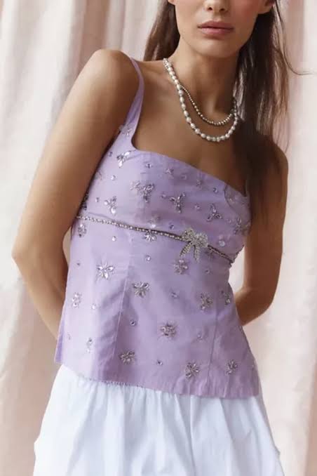 Urban Outfitters Kimchi Blue Dorothy Embellished Open-Back Apron Tank Top