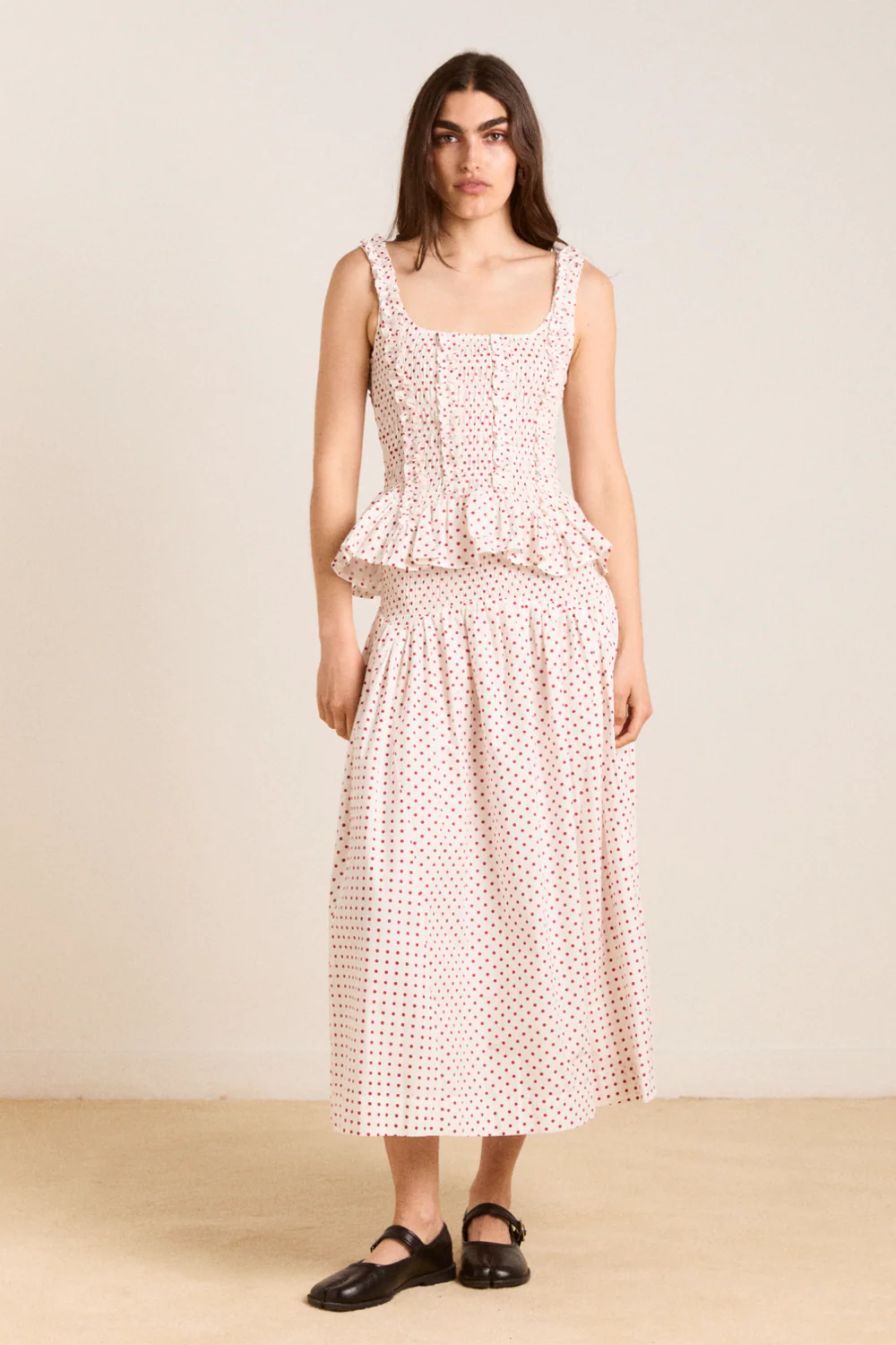 DAMSON MADDER Raphi Cami - Off White And Red Spot
