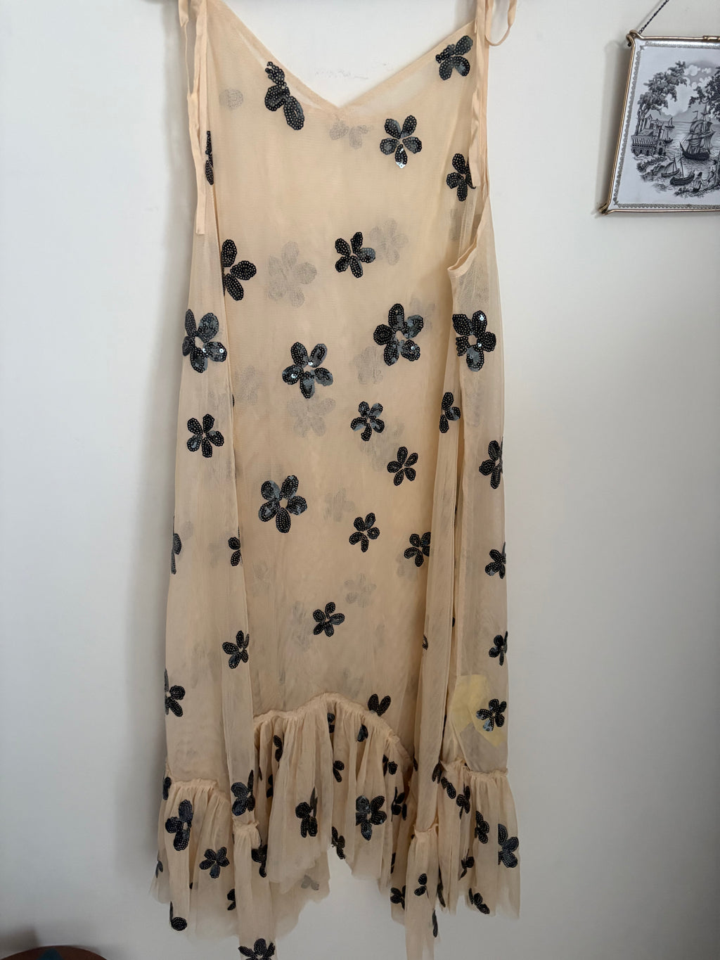 URBAN OUTFITTERS UO Everly Semi-Sheer Sequin Midi Dress M