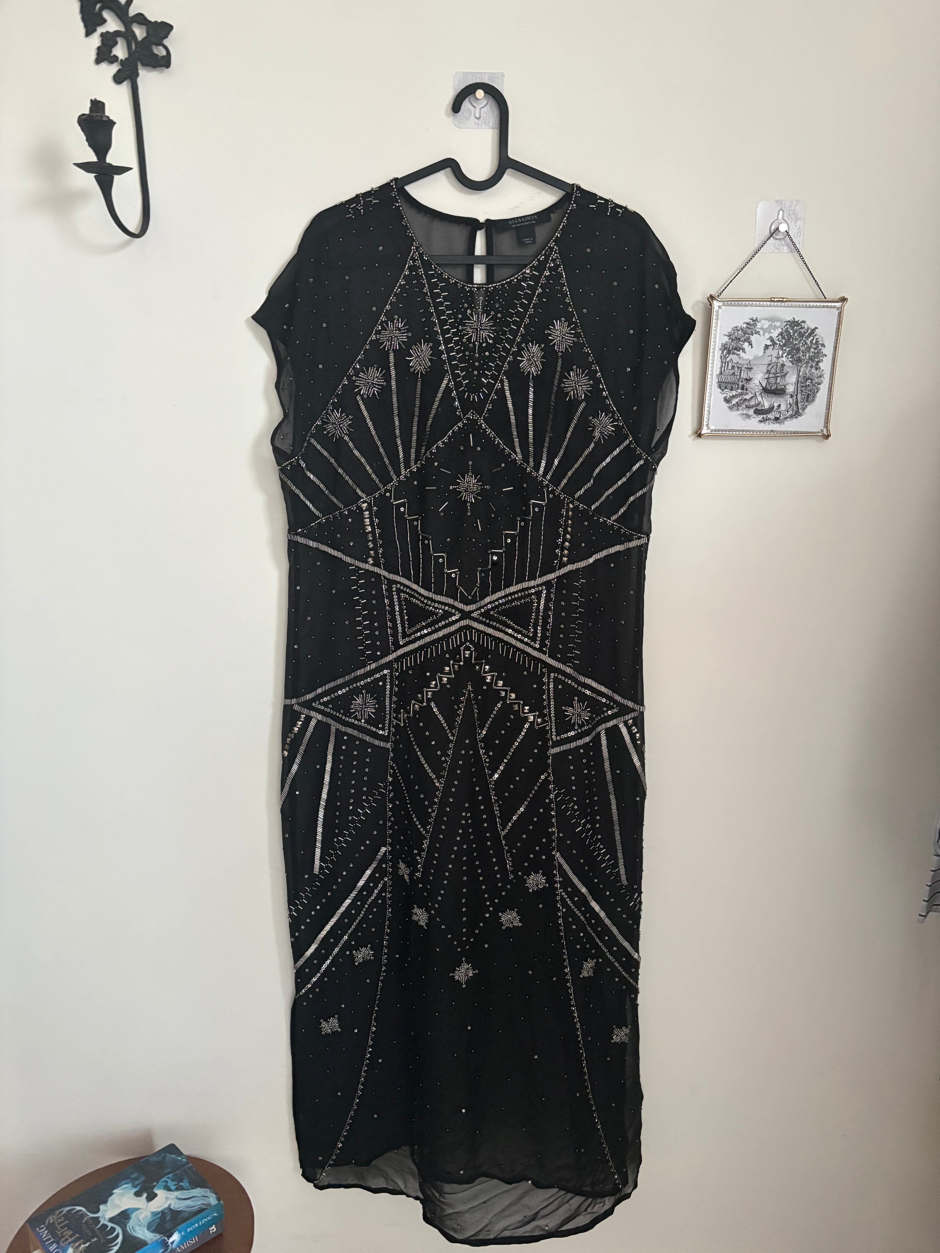 ALL SAINTS ETTA EMBELLISHED MAXI DRESS UK 10