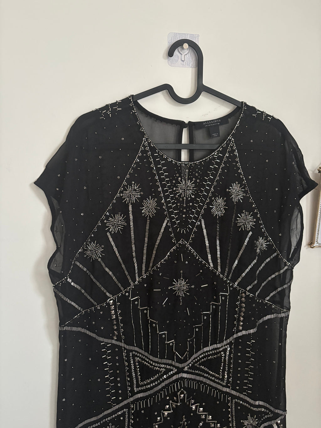 ALL SAINTS ETTA EMBELLISHED MAXI DRESS UK 10