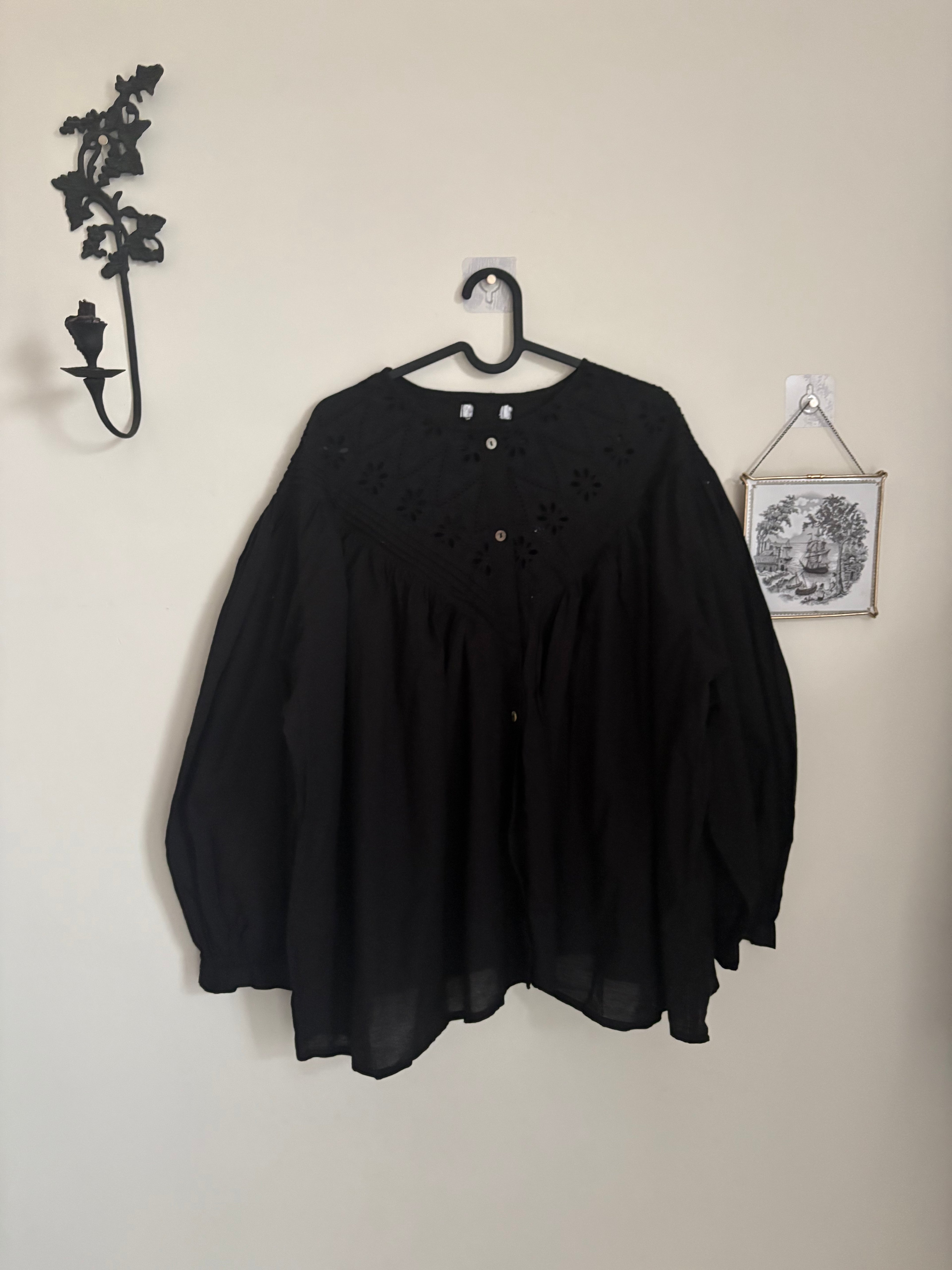 MALAIKA JAPAN COTTON BLACK BLOUSEV FREE SIZE