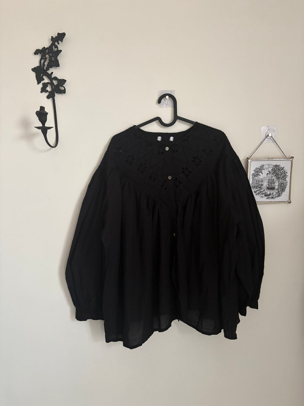 MALAIKA JAPAN COTTON BLACK BLOUSEV FREE SIZE