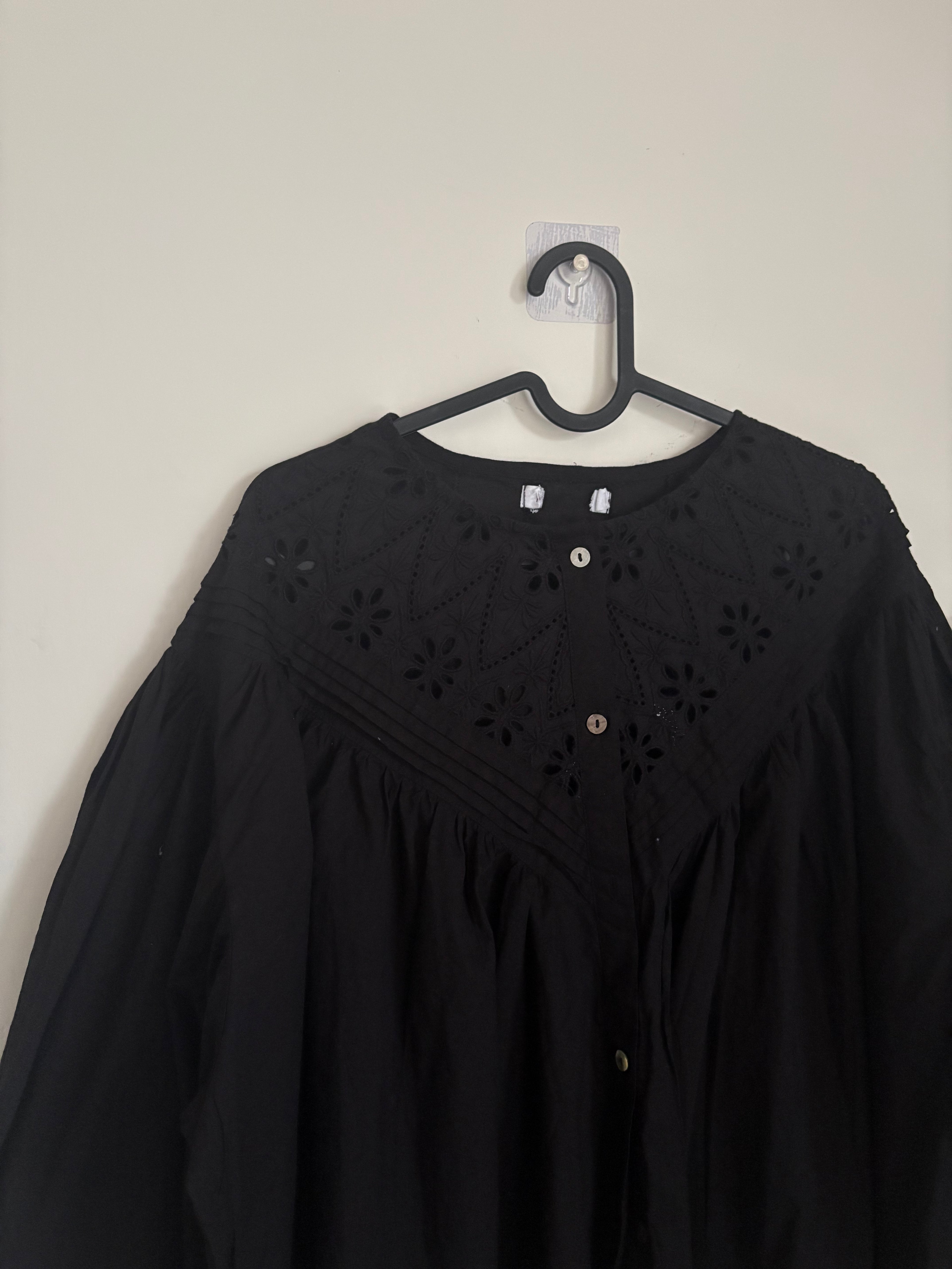 MALAIKA JAPAN COTTON BLACK BLOUSEV FREE SIZE