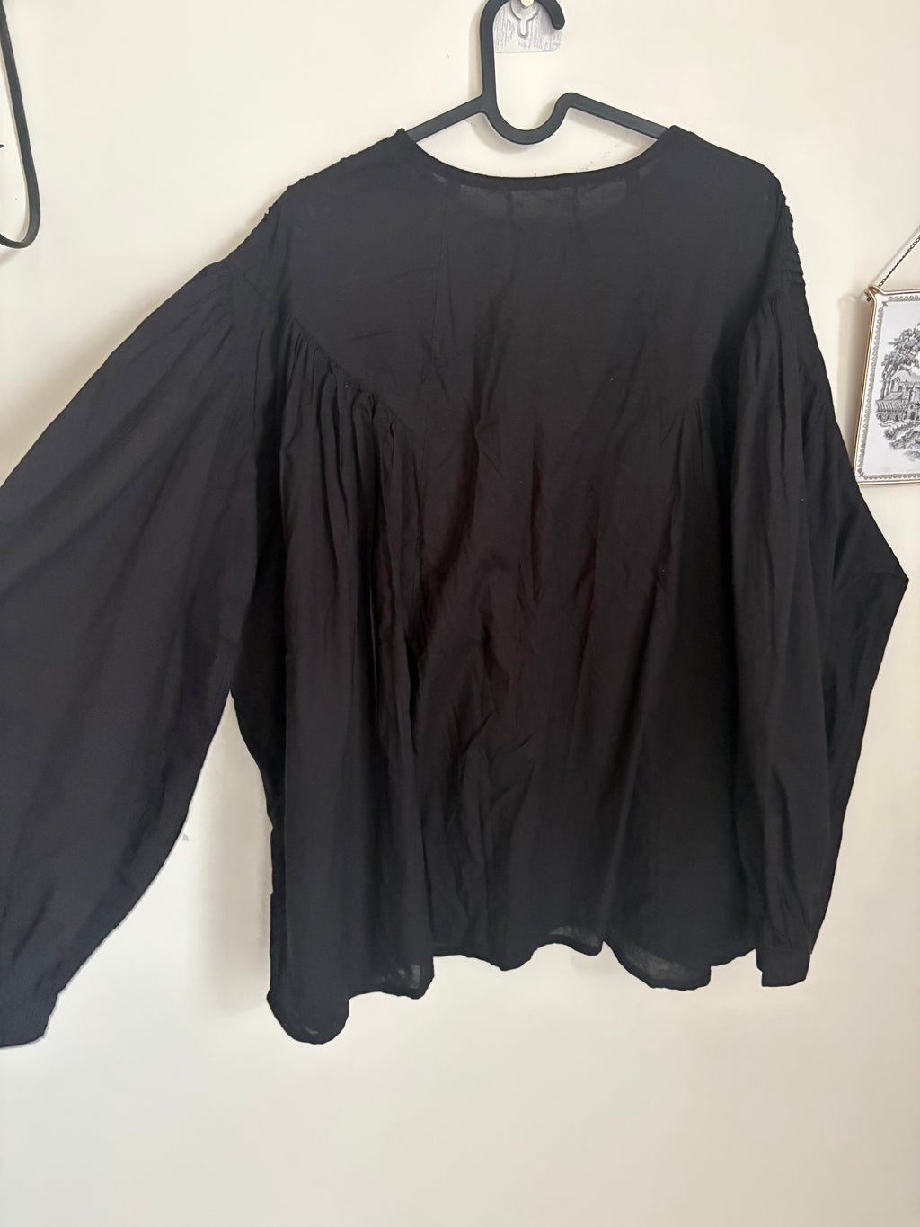 MALAIKA JAPAN COTTON BLACK BLOUSEV FREE SIZE