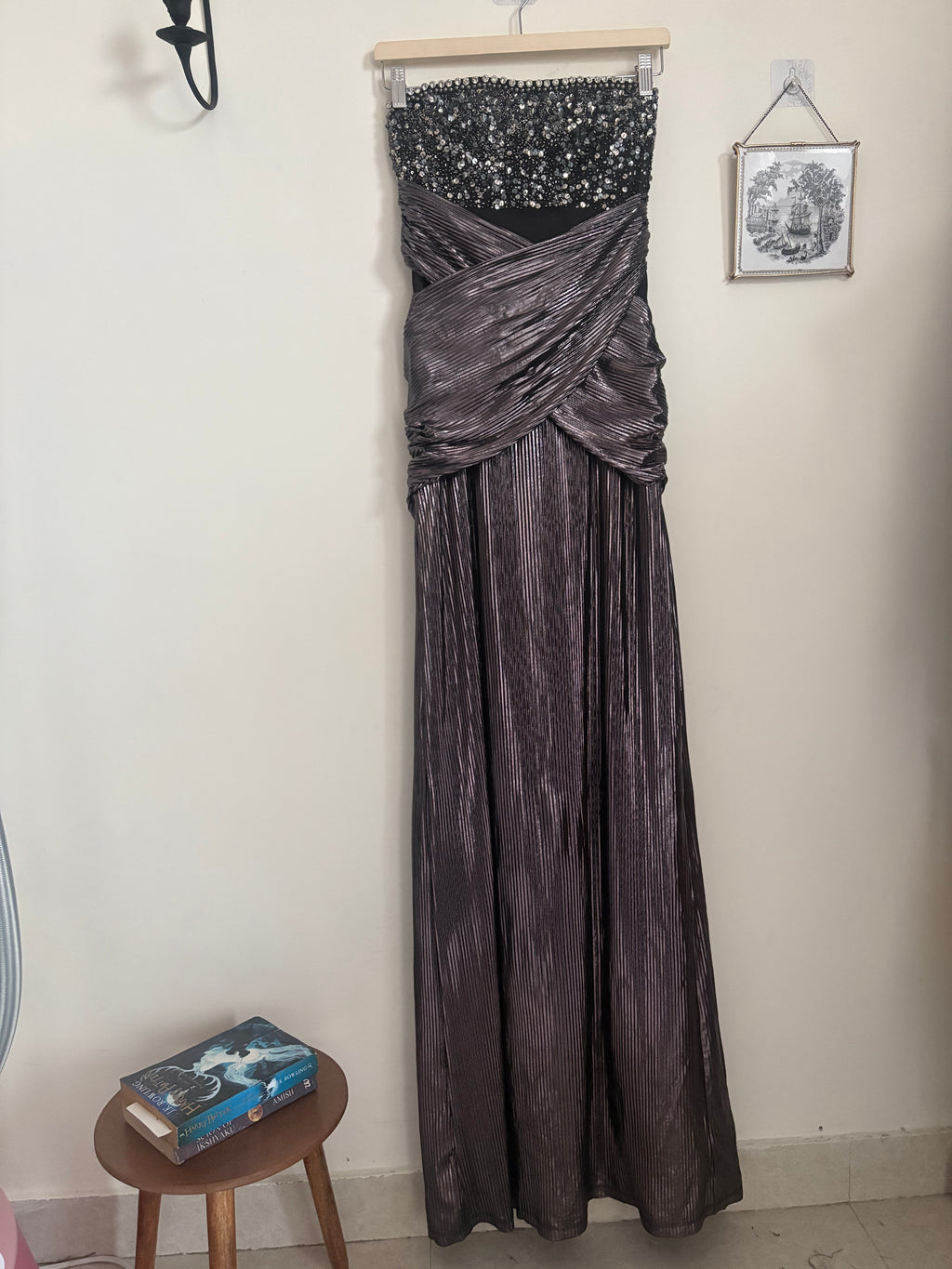 SAANJH BY LEA Metallic Polyester Bead Embroidered S