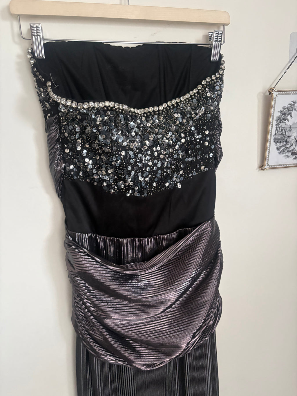 SAANJH BY LEA Metallic Polyester Bead Embroidered S