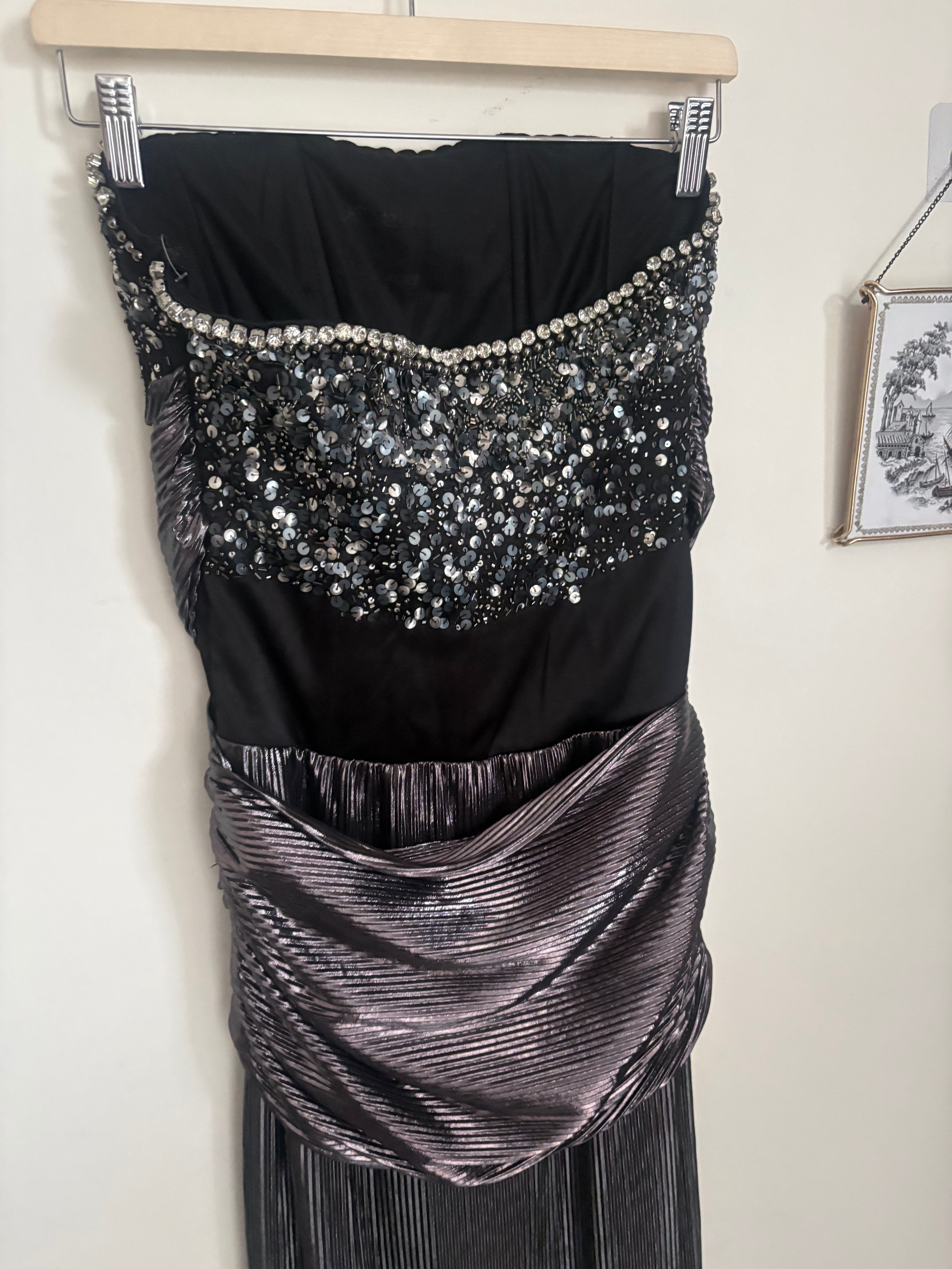 SAANJH BY LEA Metallic Polyester Bead Embroidered S