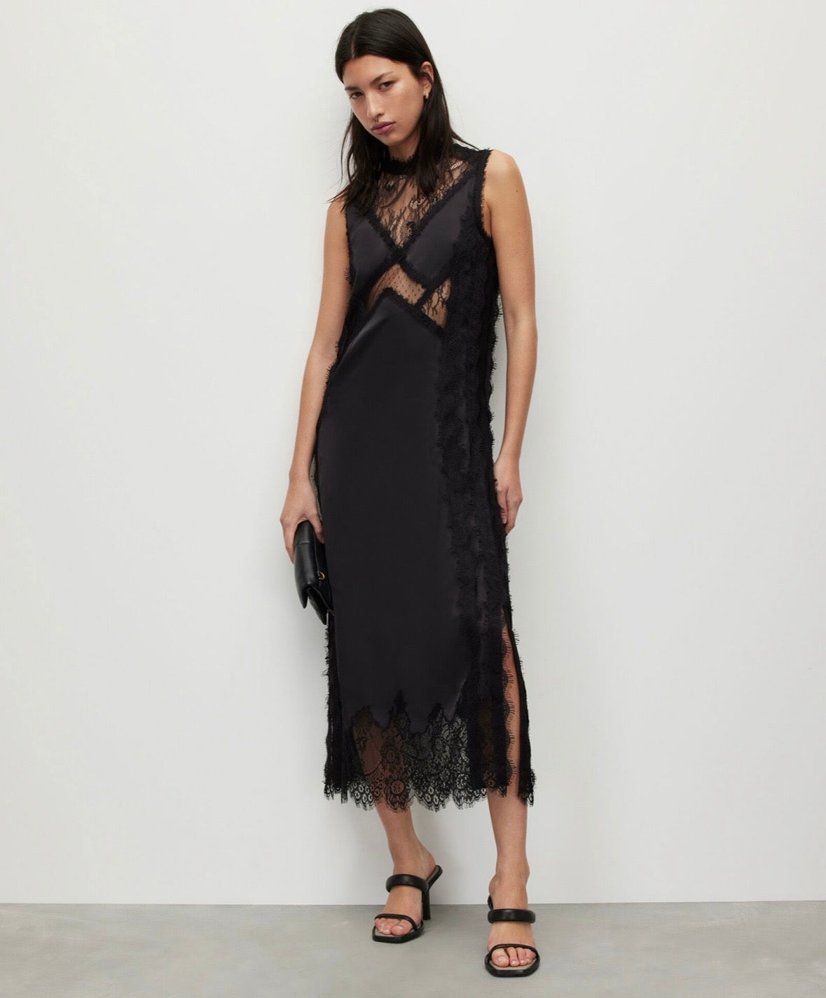 ALLSAINTS  Mila Lace Maxi Dress UK 10