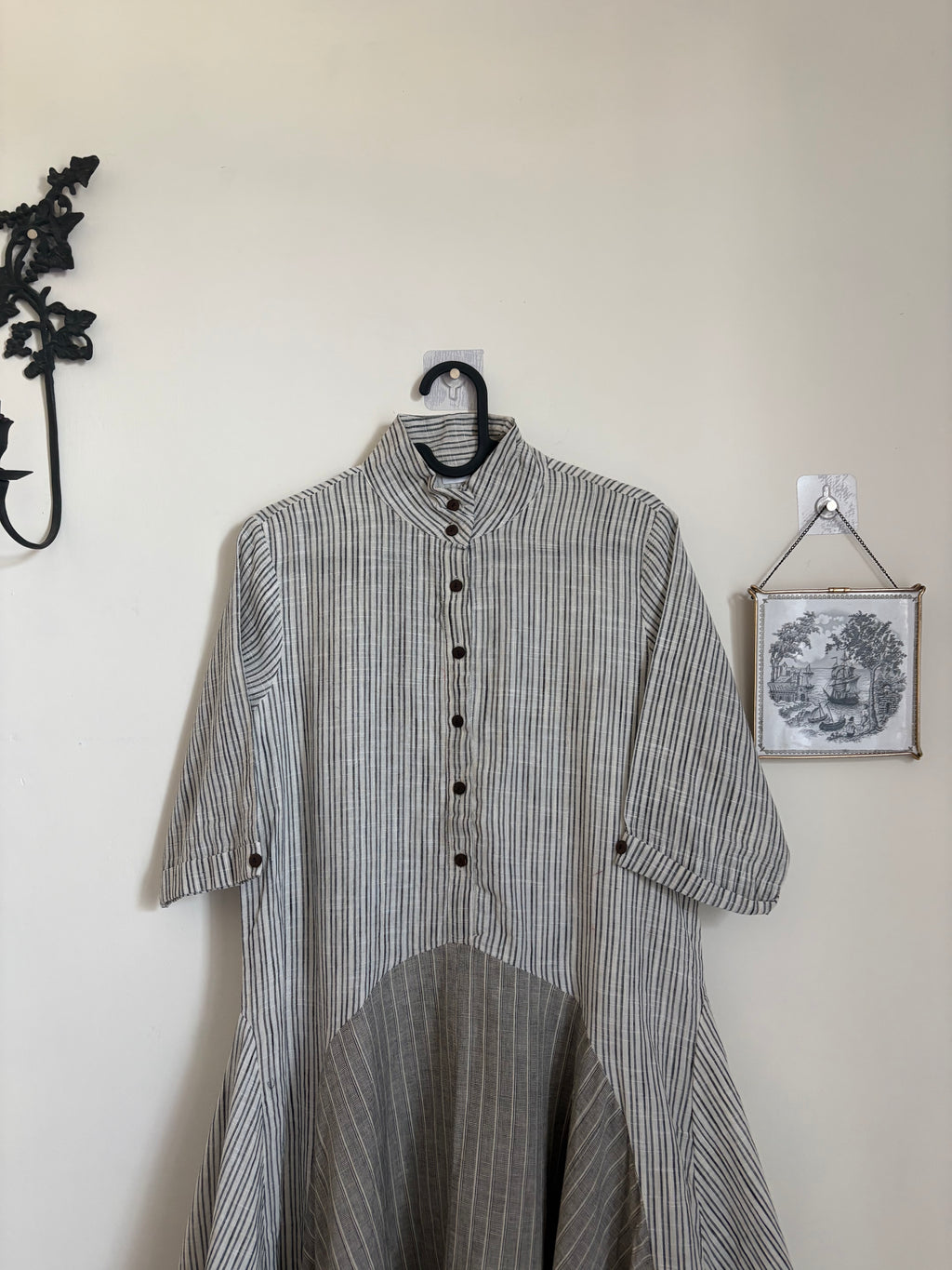 JAPANESE STRIPED BALLOON DRESS M