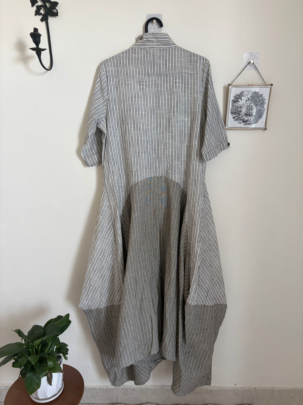 JAPANESE STRIPED BALLOON DRESS M