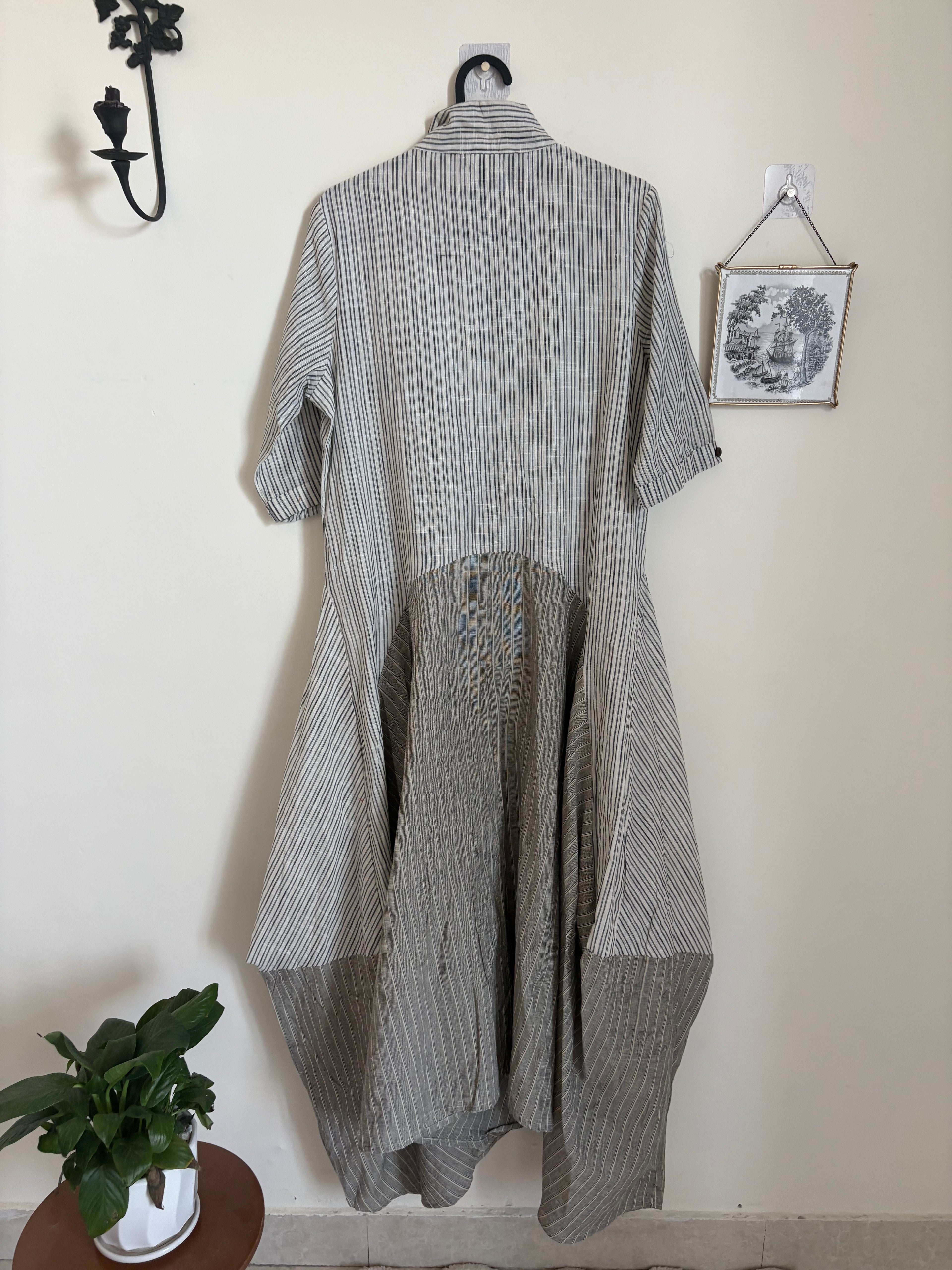 JAPANESE STRIPED BALLOON DRESS M