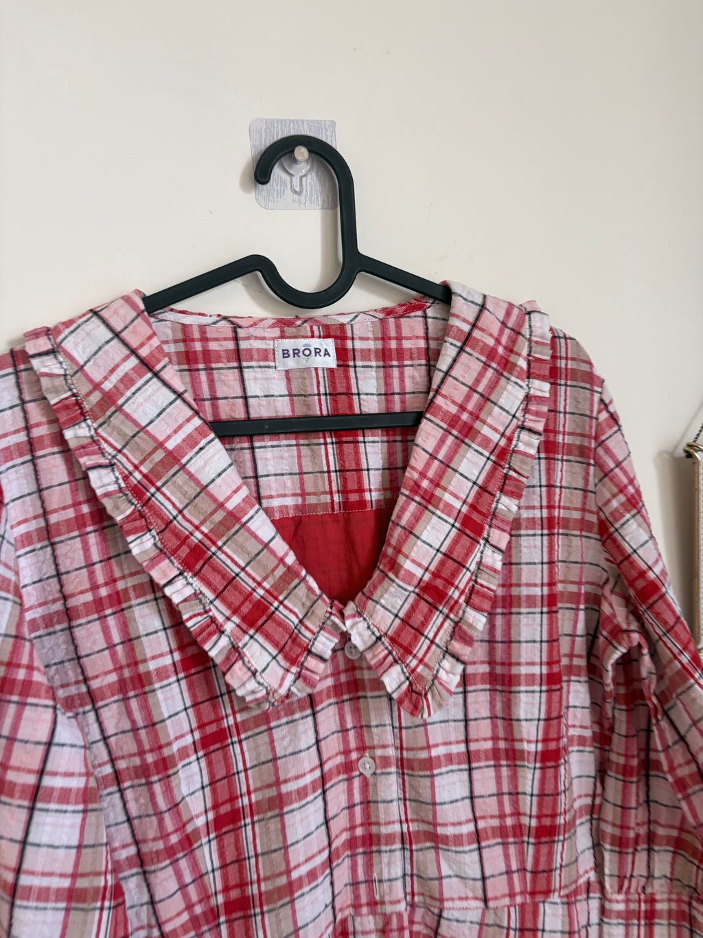 BRORA RED CHECK DRESS COTTON RED M