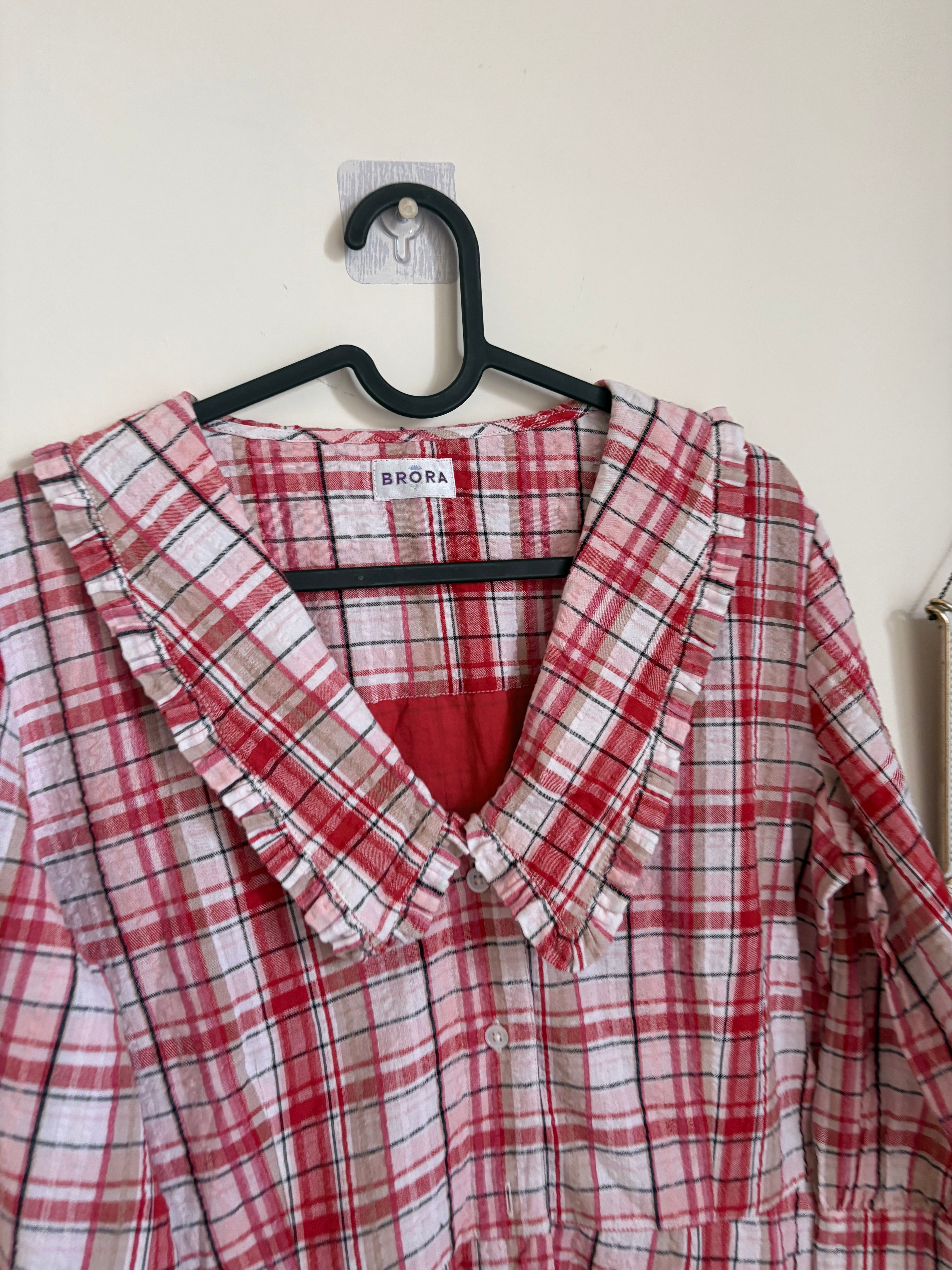 BRORA RED CHECK DRESS COTTON RED M