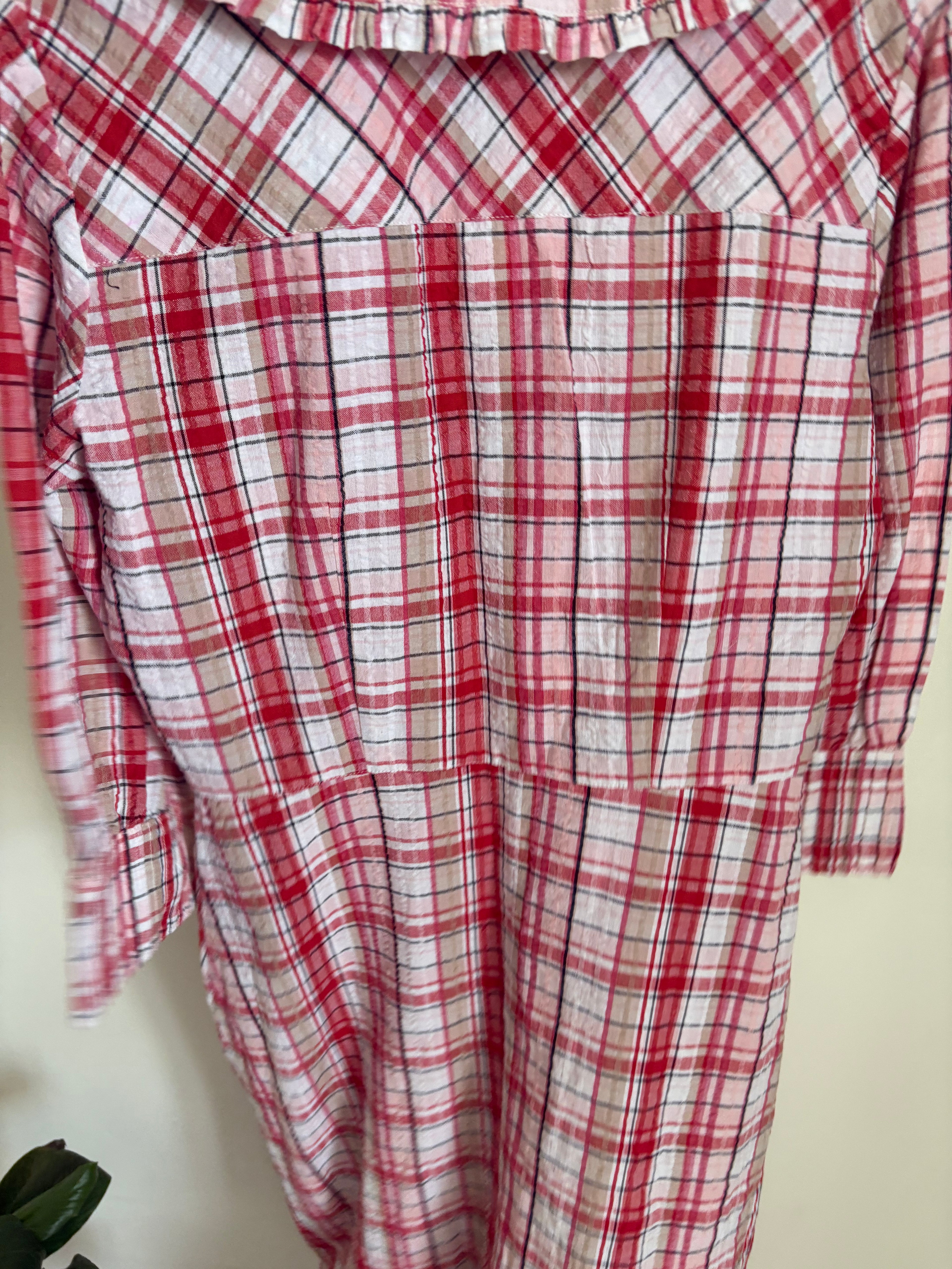 BRORA RED CHECK DRESS COTTON RED M