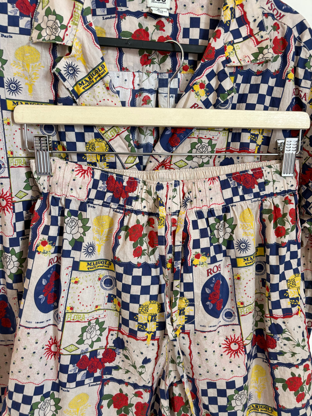 BDG Paige Printed Shirt AND SHORTS SET S