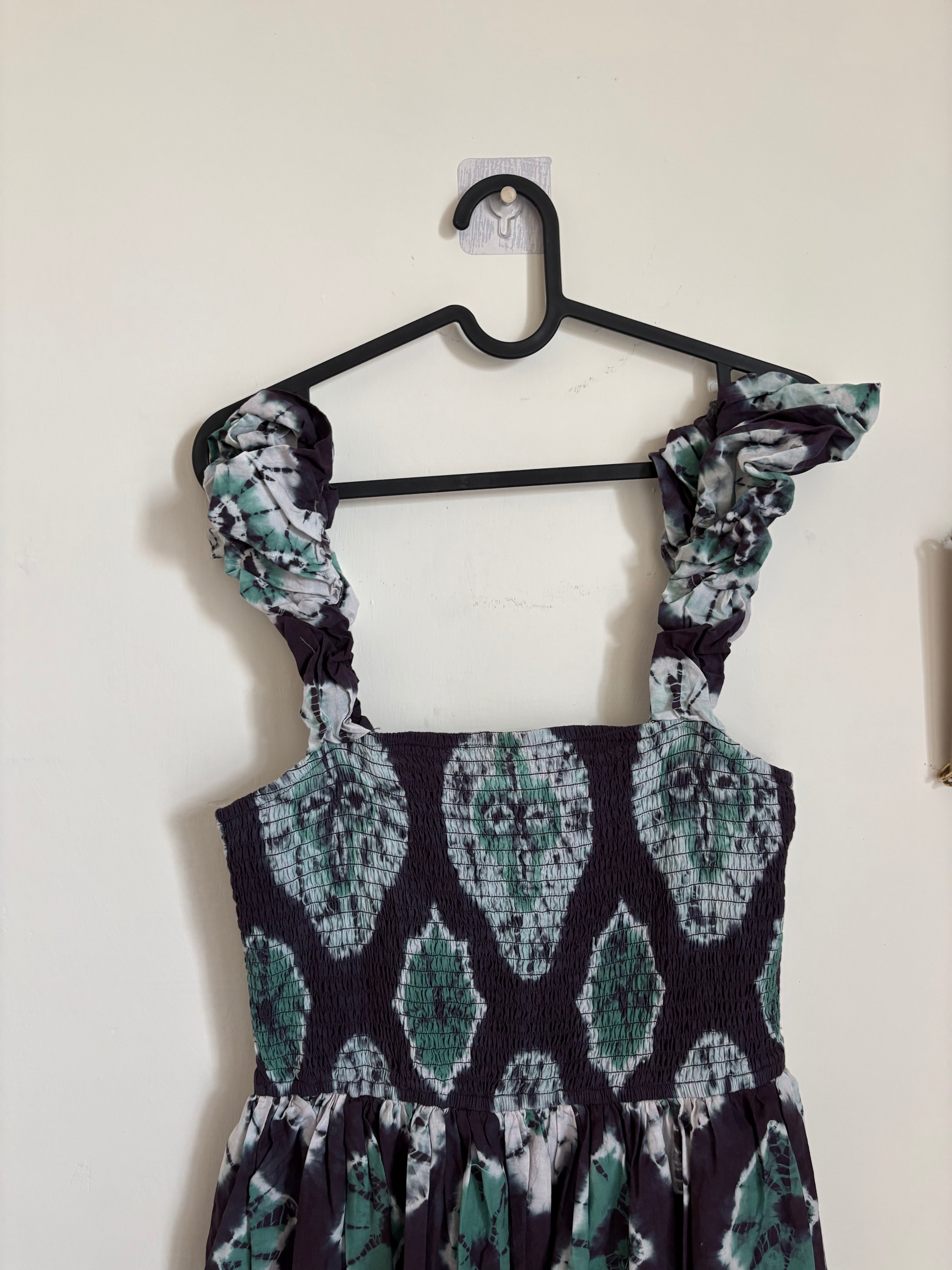 SEA Aveline Tie Dye Sleeveless Smocked Midi S/M
