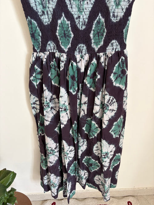 SEA Aveline Tie Dye Sleeveless Smocked Midi S/M