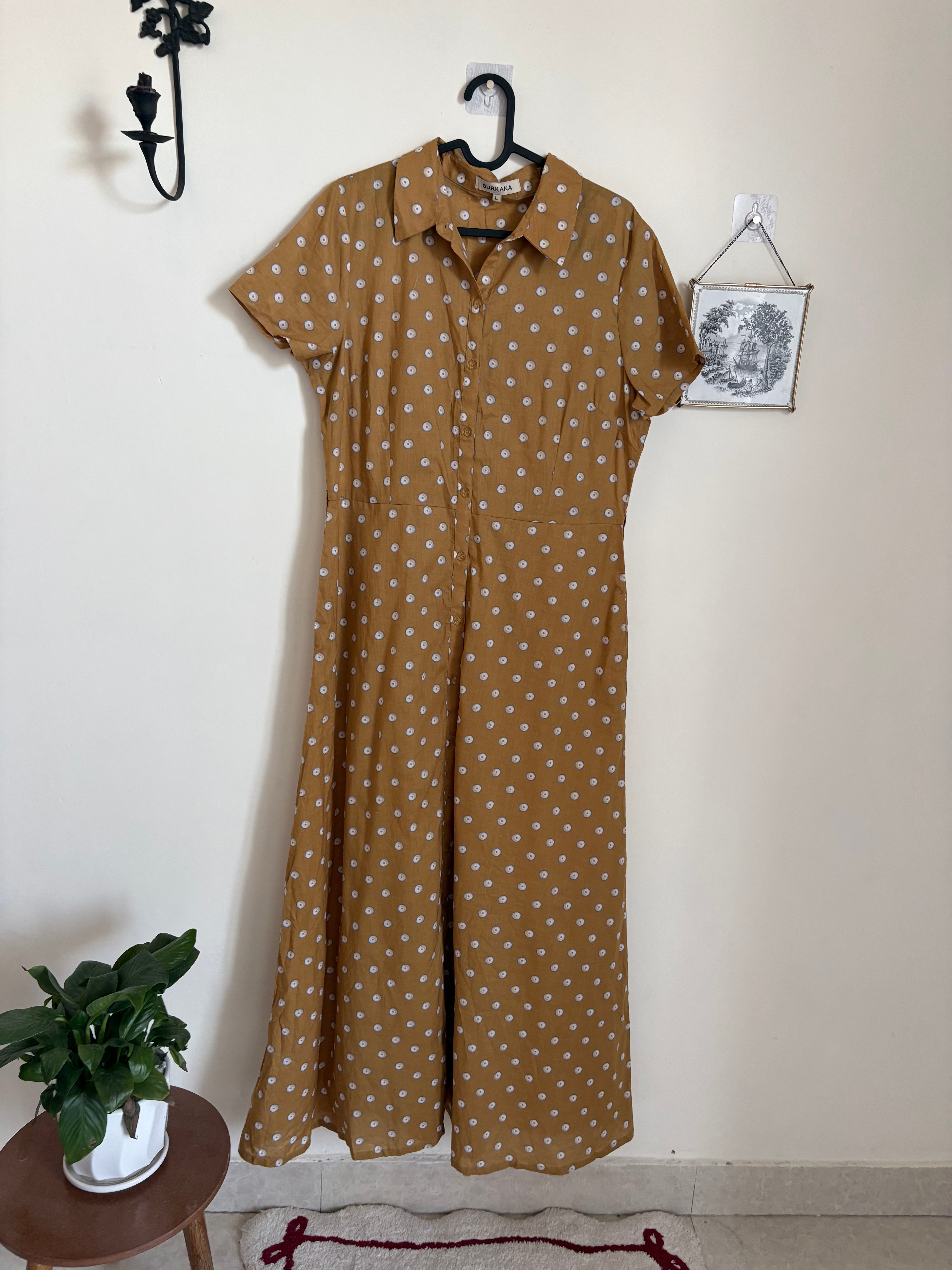SURKANA SPAIN  TAN DRESS L