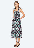 SEA Aveline Tie Dye Sleeveless Smocked Midi S/M
