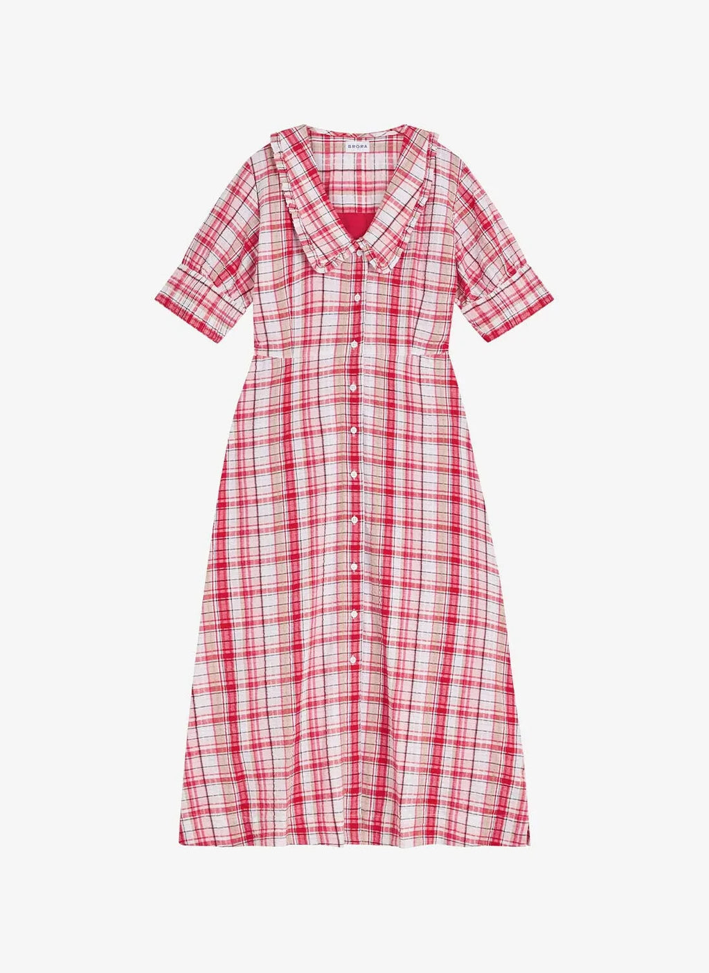 BRORA RED CHECK DRESS COTTON RED M