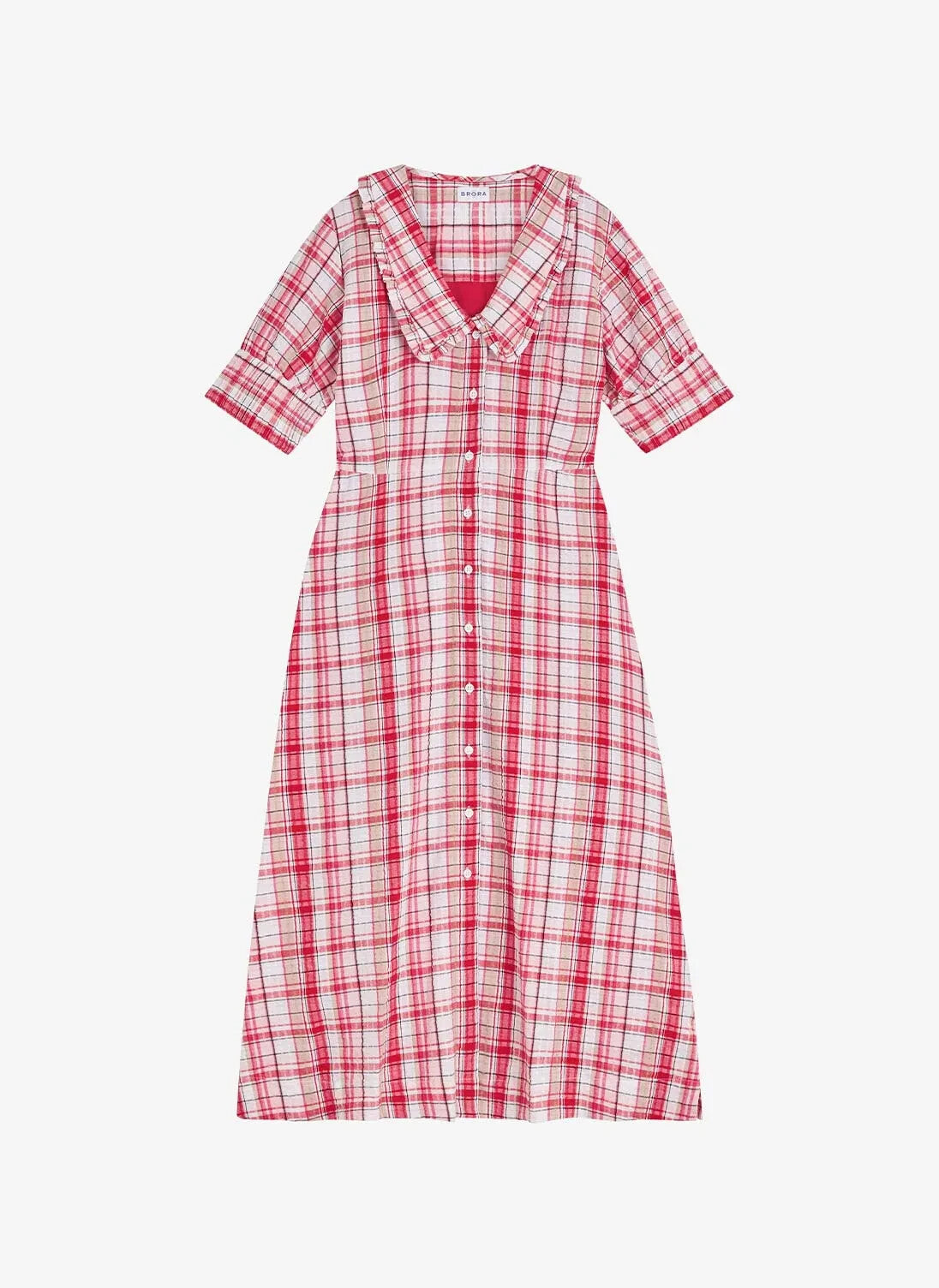 BRORA RED CHECK DRESS COTTON RED M