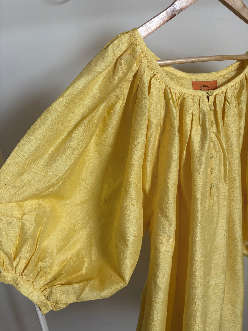 CONIGLIO SILK DRESS MINI YELLOW FS