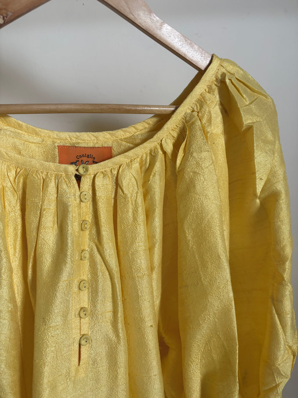 CONIGLIO SILK DRESS MINI YELLOW FS