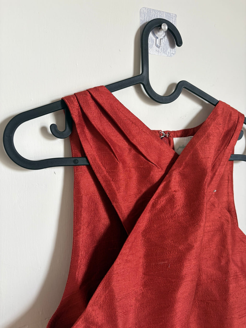 JULIA AMORY Camille Dress   Dupioni Silk IN RUST S