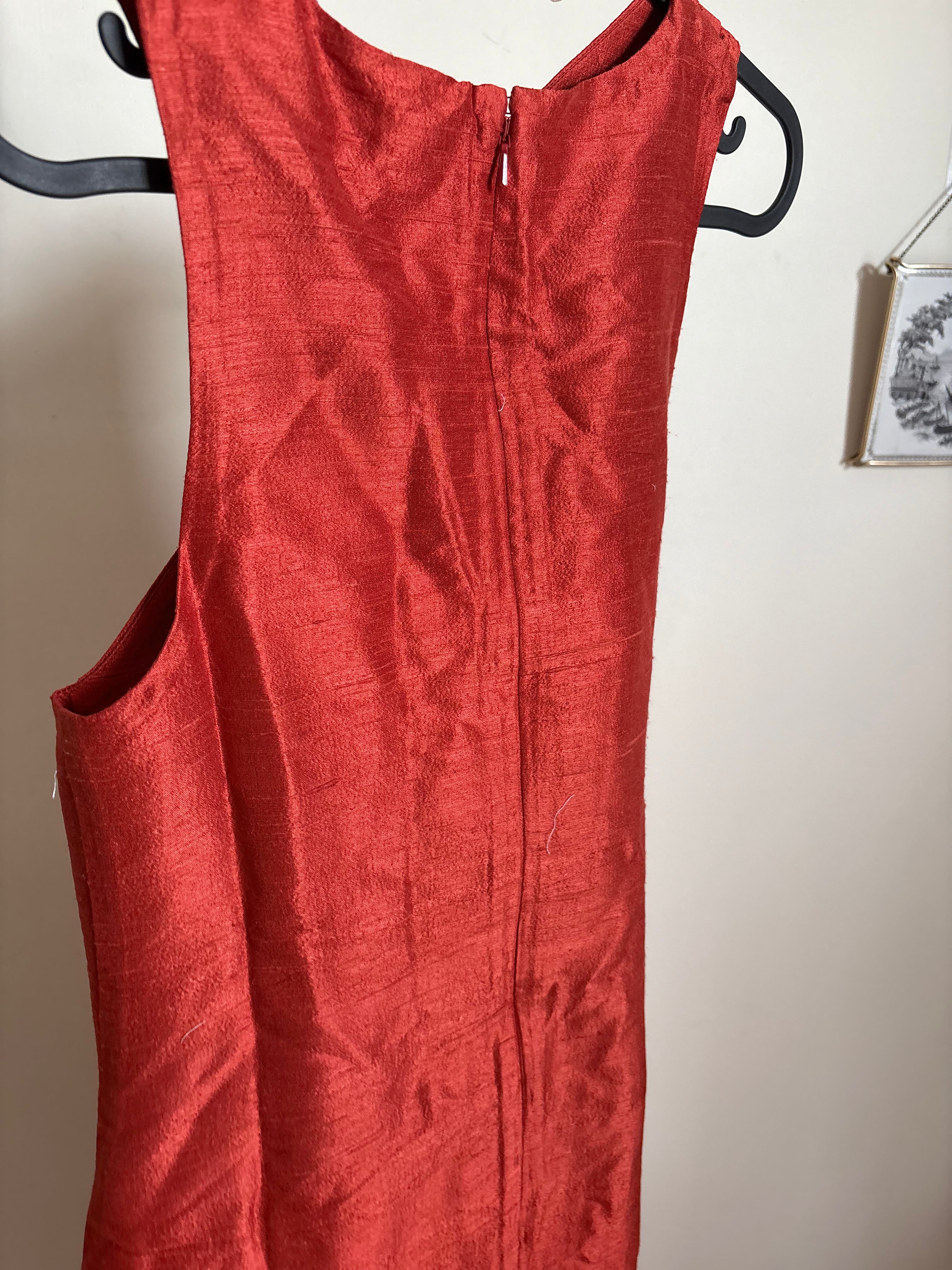 JULIA AMORY Camille Dress   Dupioni Silk IN RUST S