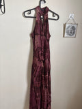 HALTER PRINTED VISCOSE DRESS XS