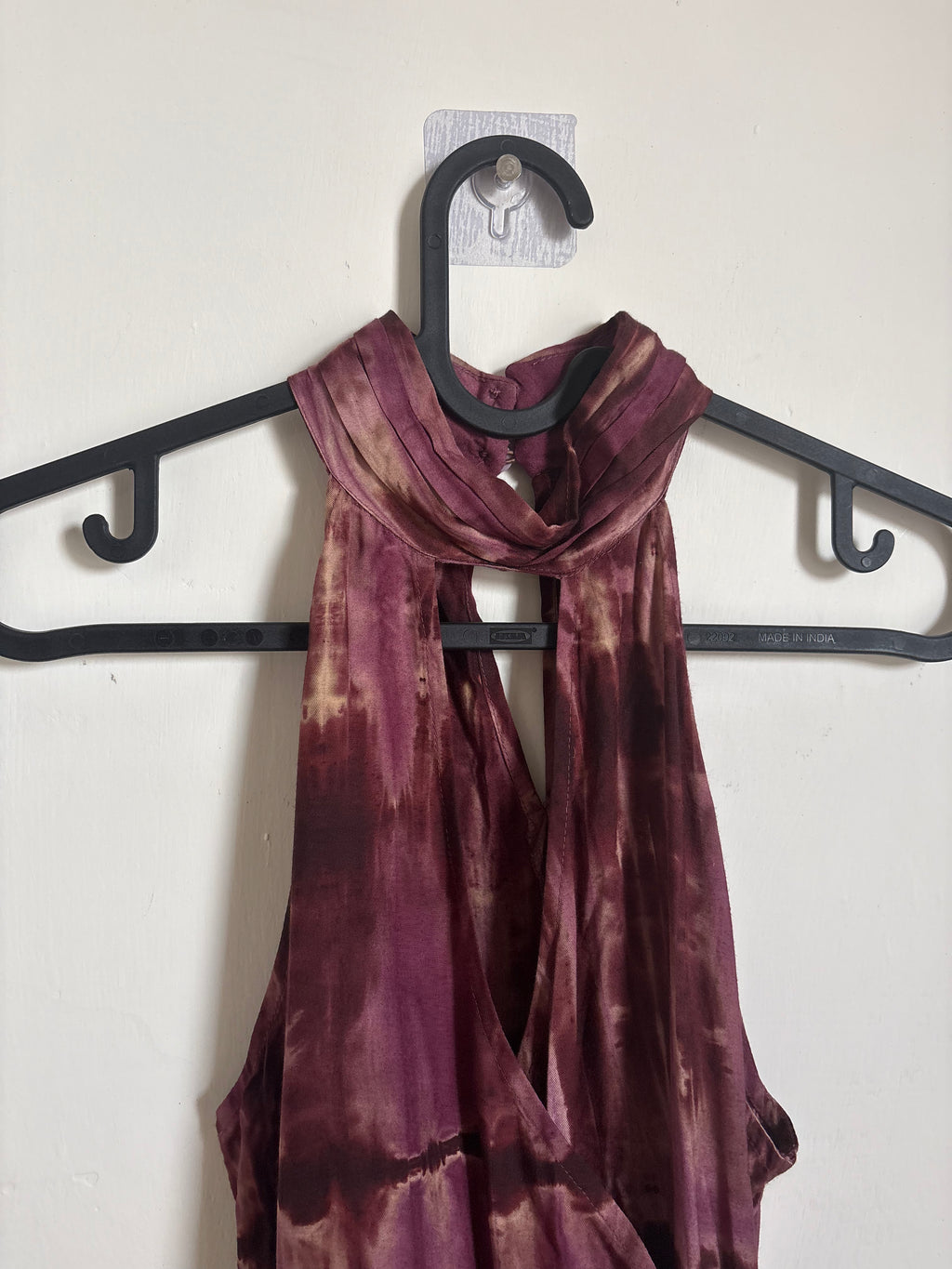 HALTER PRINTED VISCOSE DRESS XS