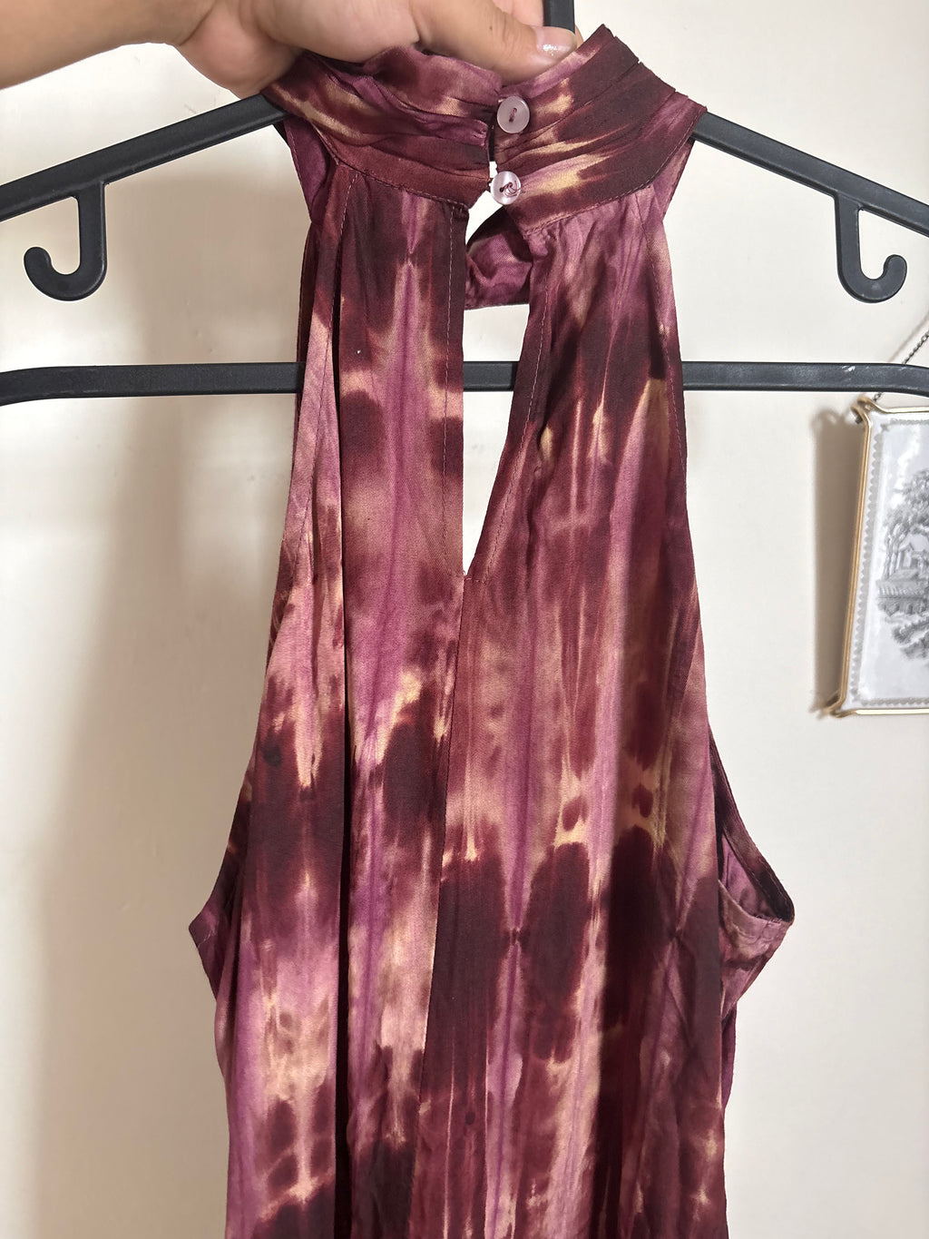 HALTER PRINTED VISCOSE DRESS XS