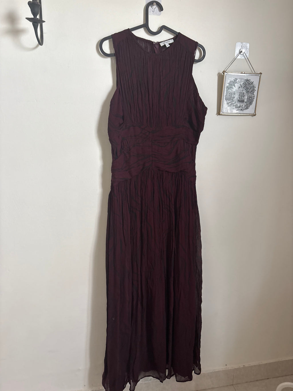 POETRY Ivey Waist Detail Gathered Printed Maxi Dress UK12