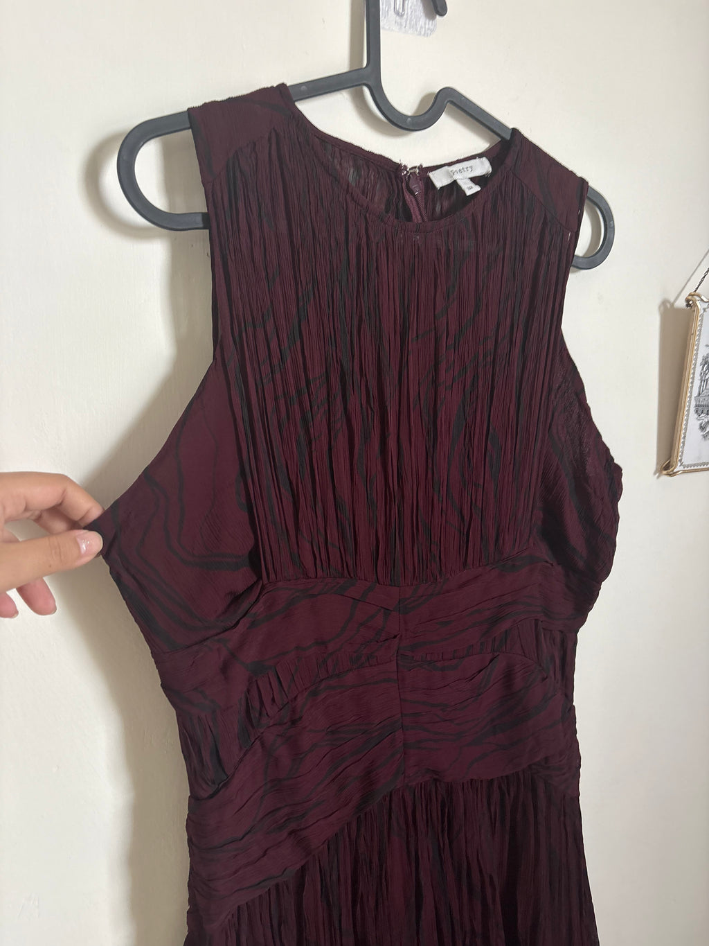 POETRY Ivey Waist Detail Gathered Printed Maxi Dress UK12