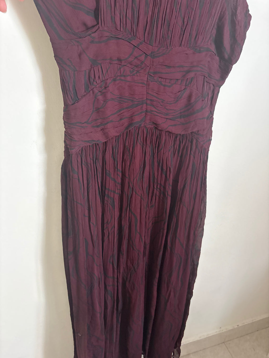 POETRY Ivey Waist Detail Gathered Printed Maxi Dress UK12