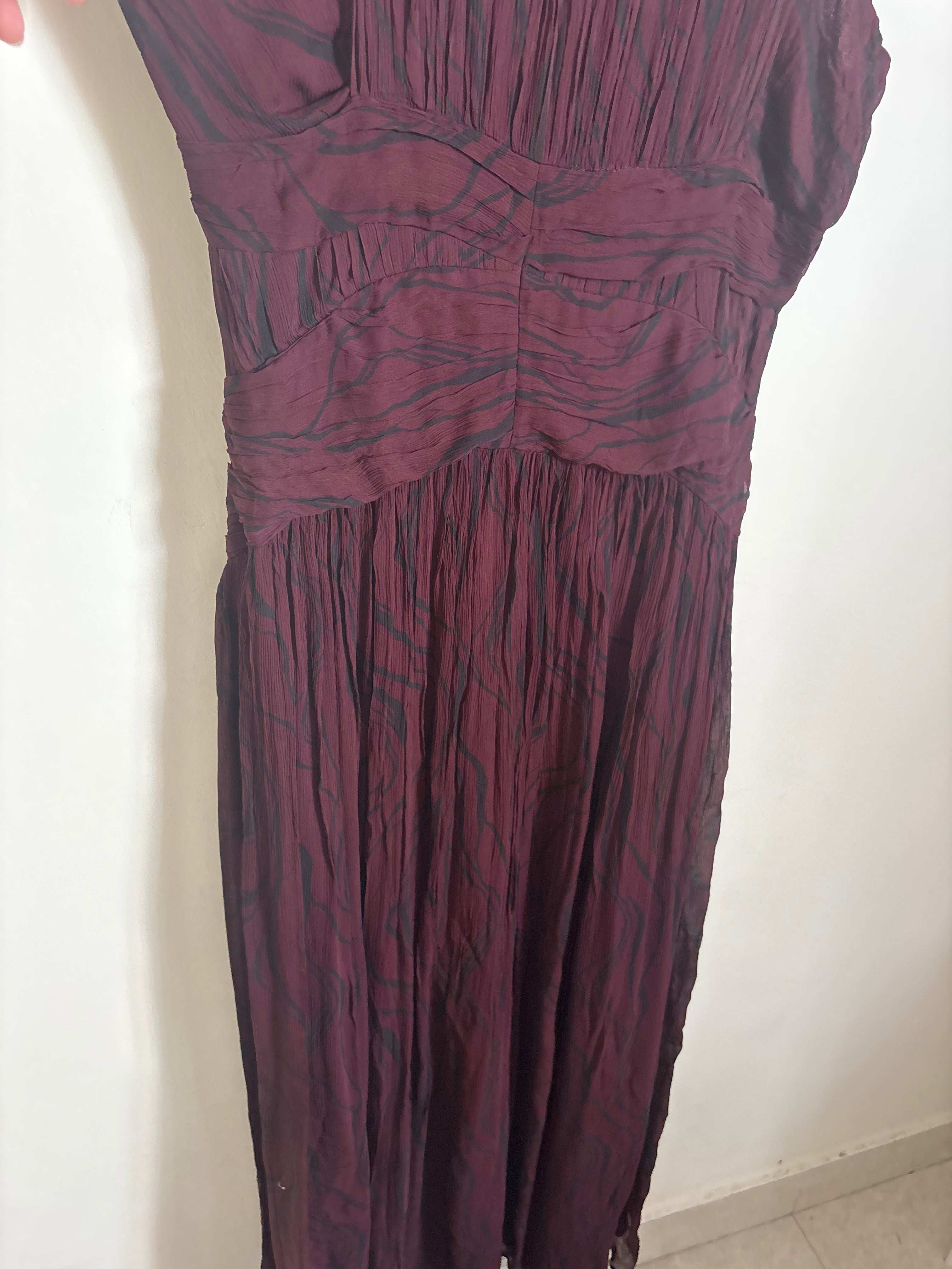 POETRY Ivey Waist Detail Gathered Printed Maxi Dress UK12