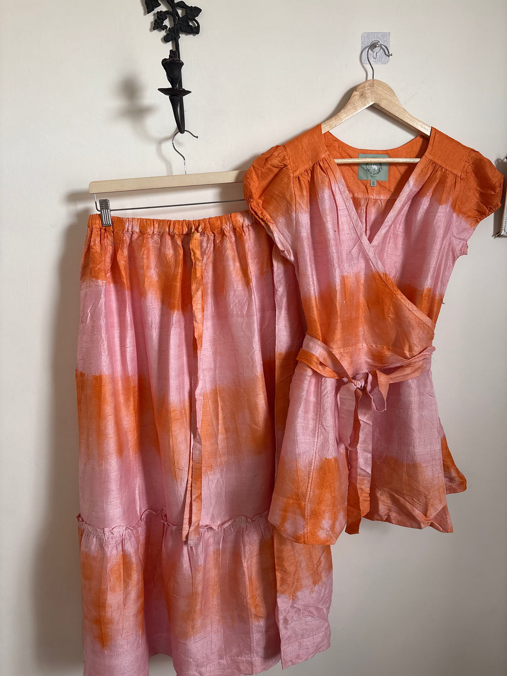 Coniglio 100% Silk Dupioni ORANGE SET FS