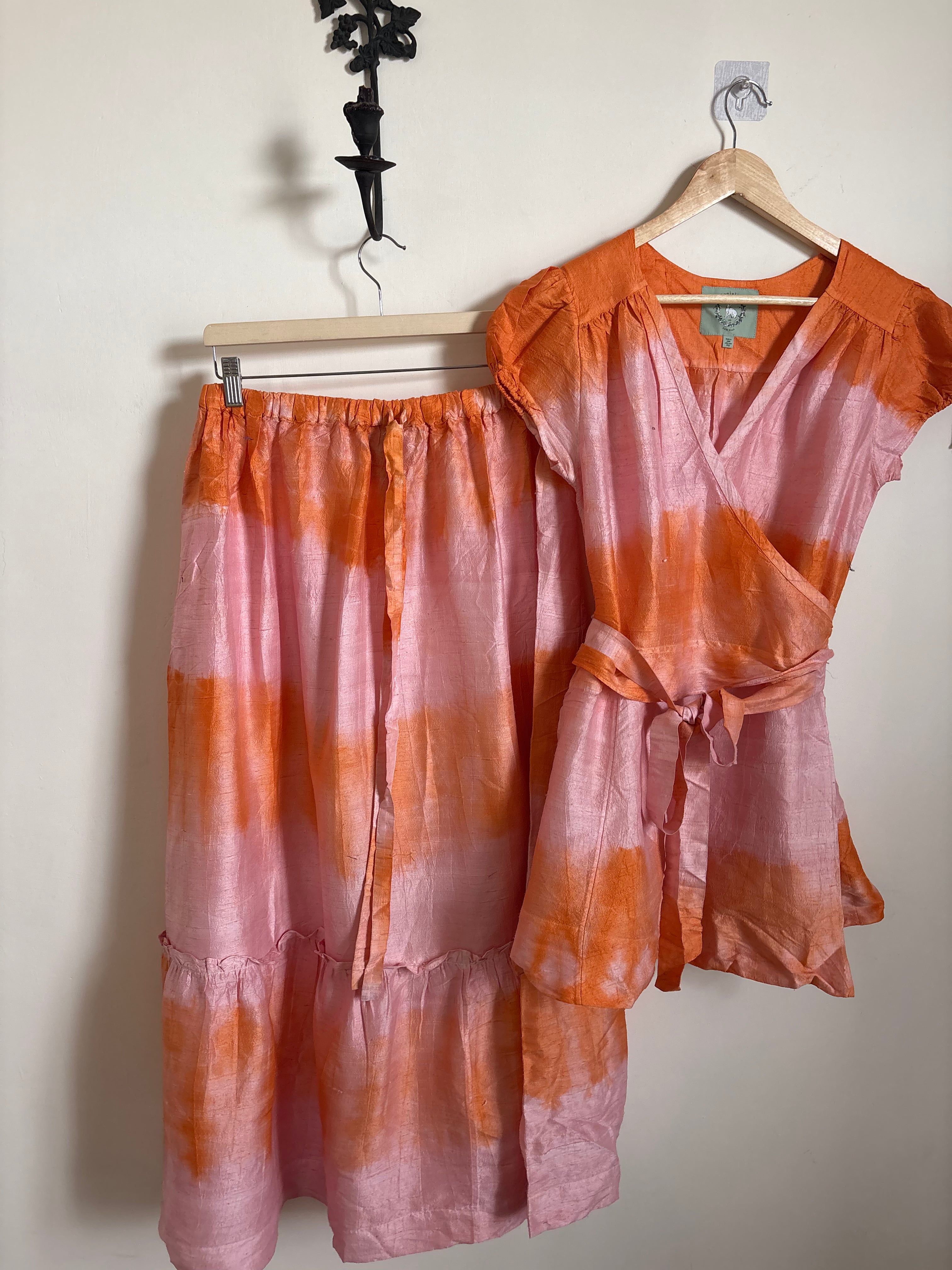 Coniglio 100% Silk Dupioni ORANGE SET FS