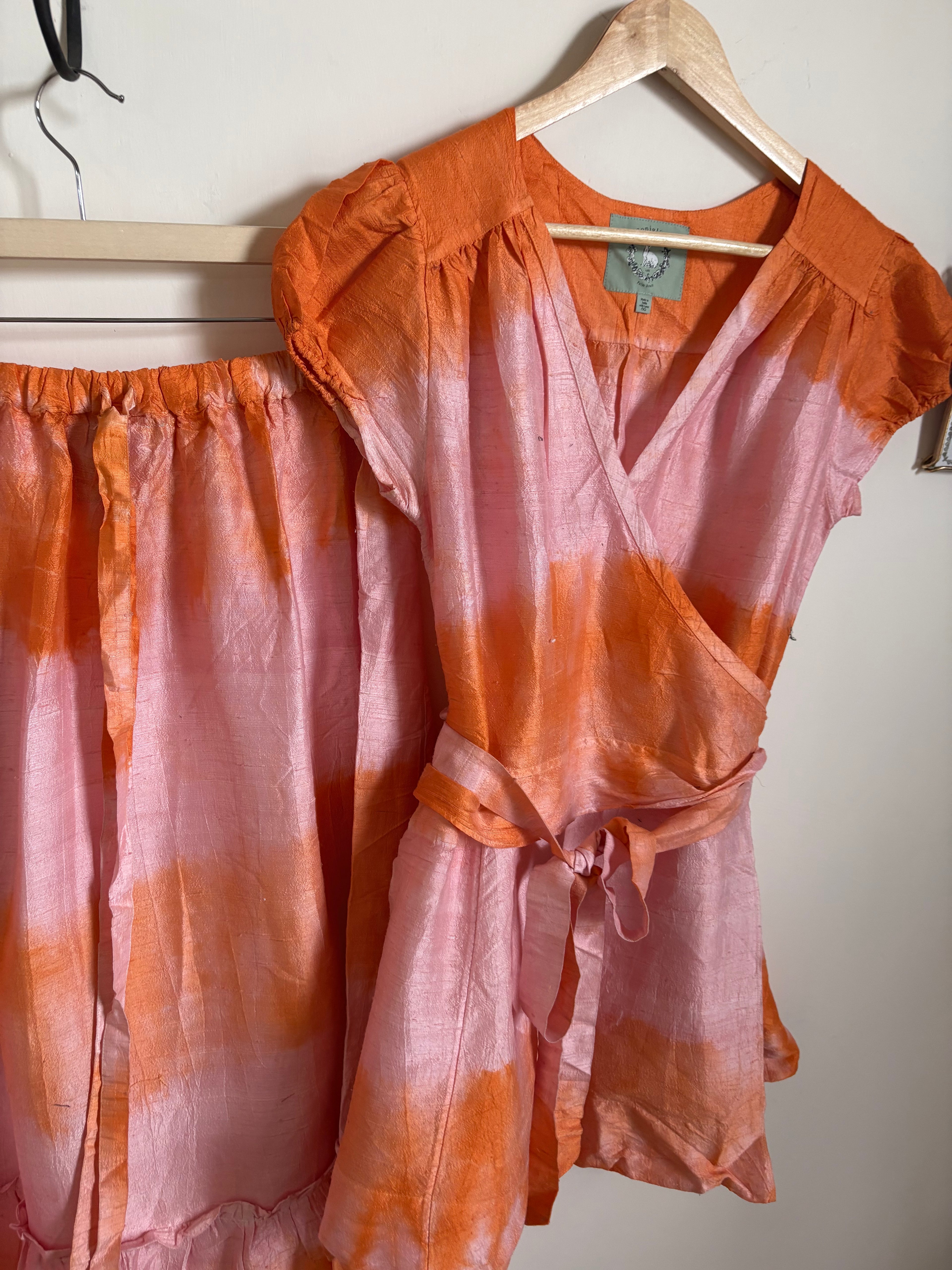 Coniglio 100% Silk Dupioni ORANGE SET FS