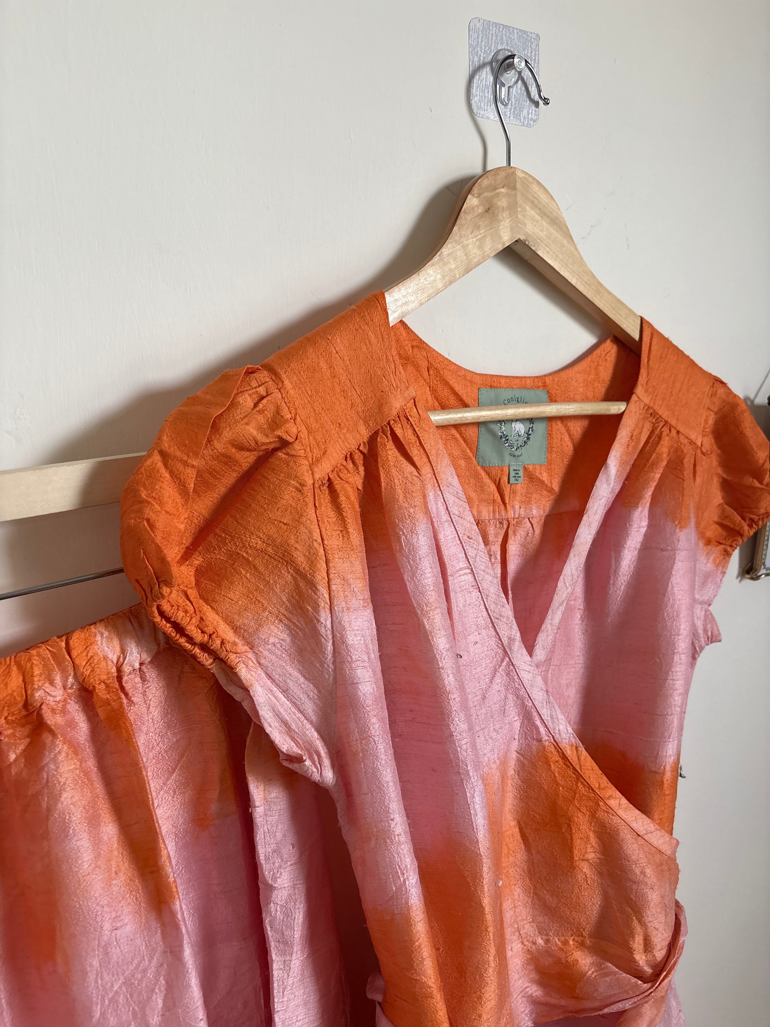 Coniglio 100% Silk Dupioni ORANGE SET FS