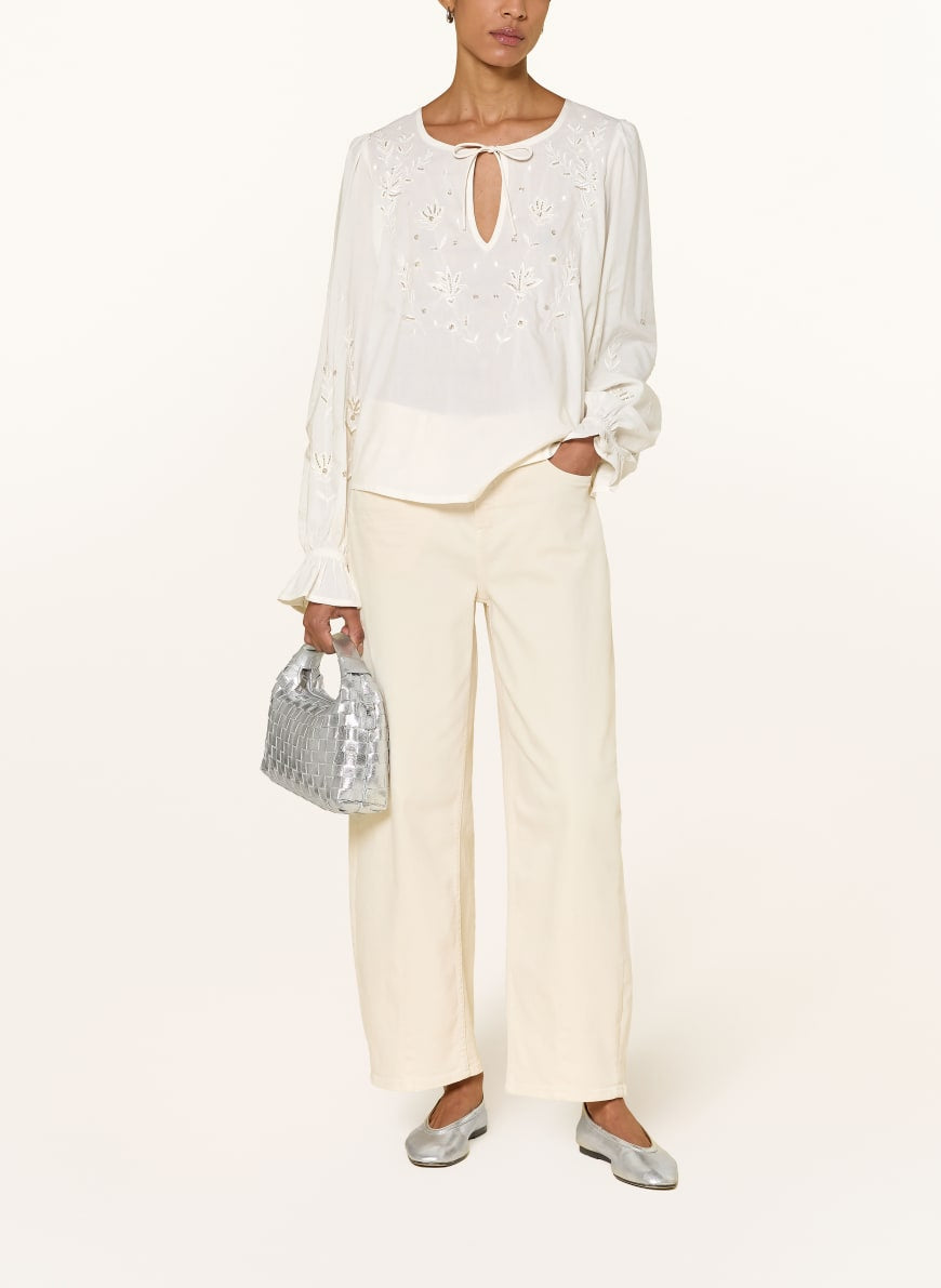 monari Blouse with ruffles and rhinestones